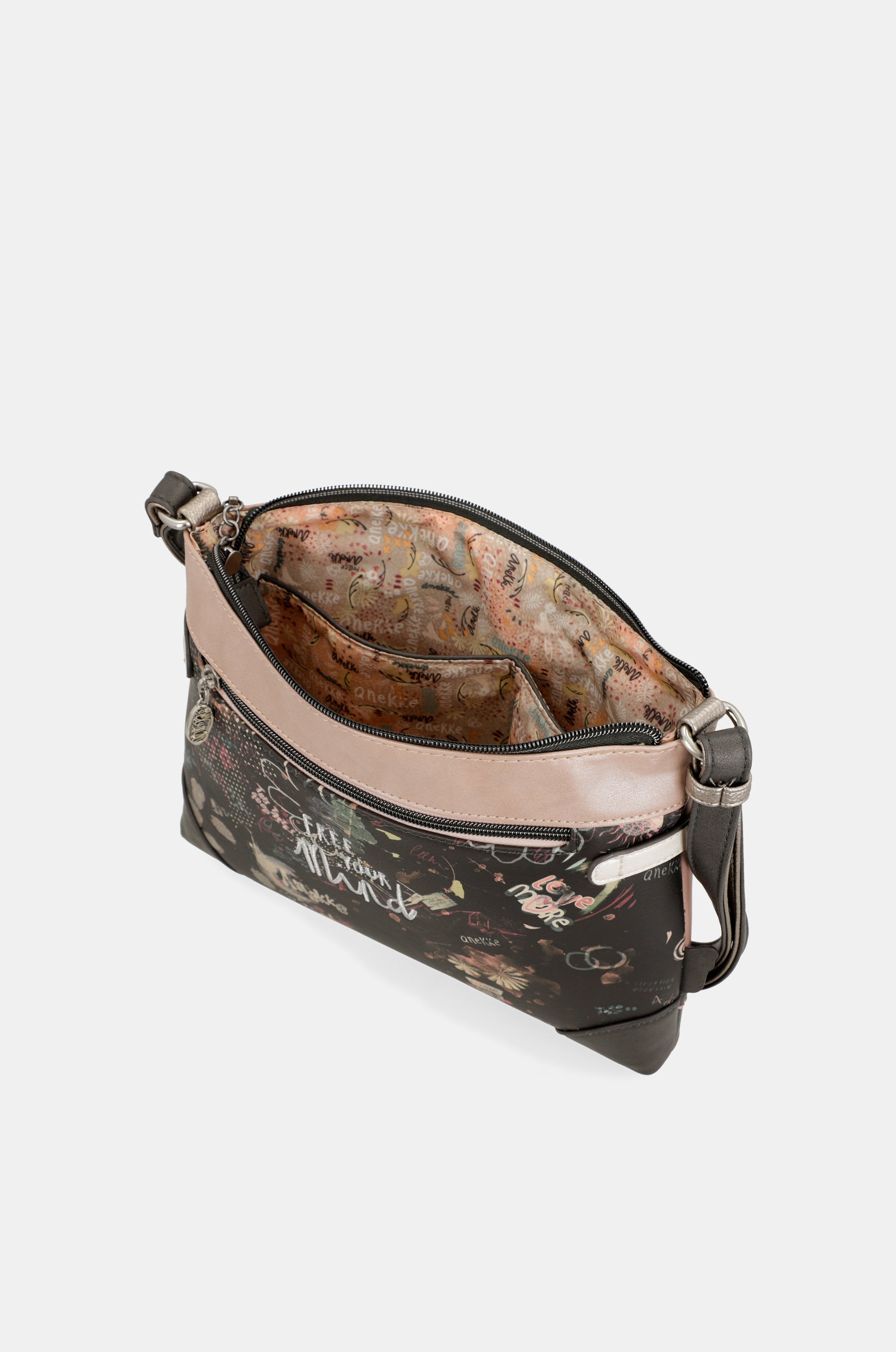 Borsa a tracolla rosa Peace & Love media
