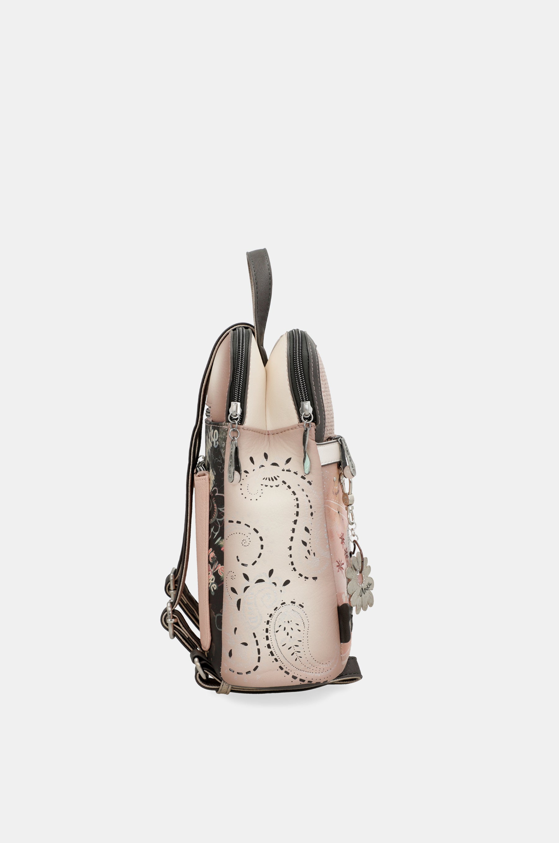 Zaino rosa Peace & Love a 2 scomparti