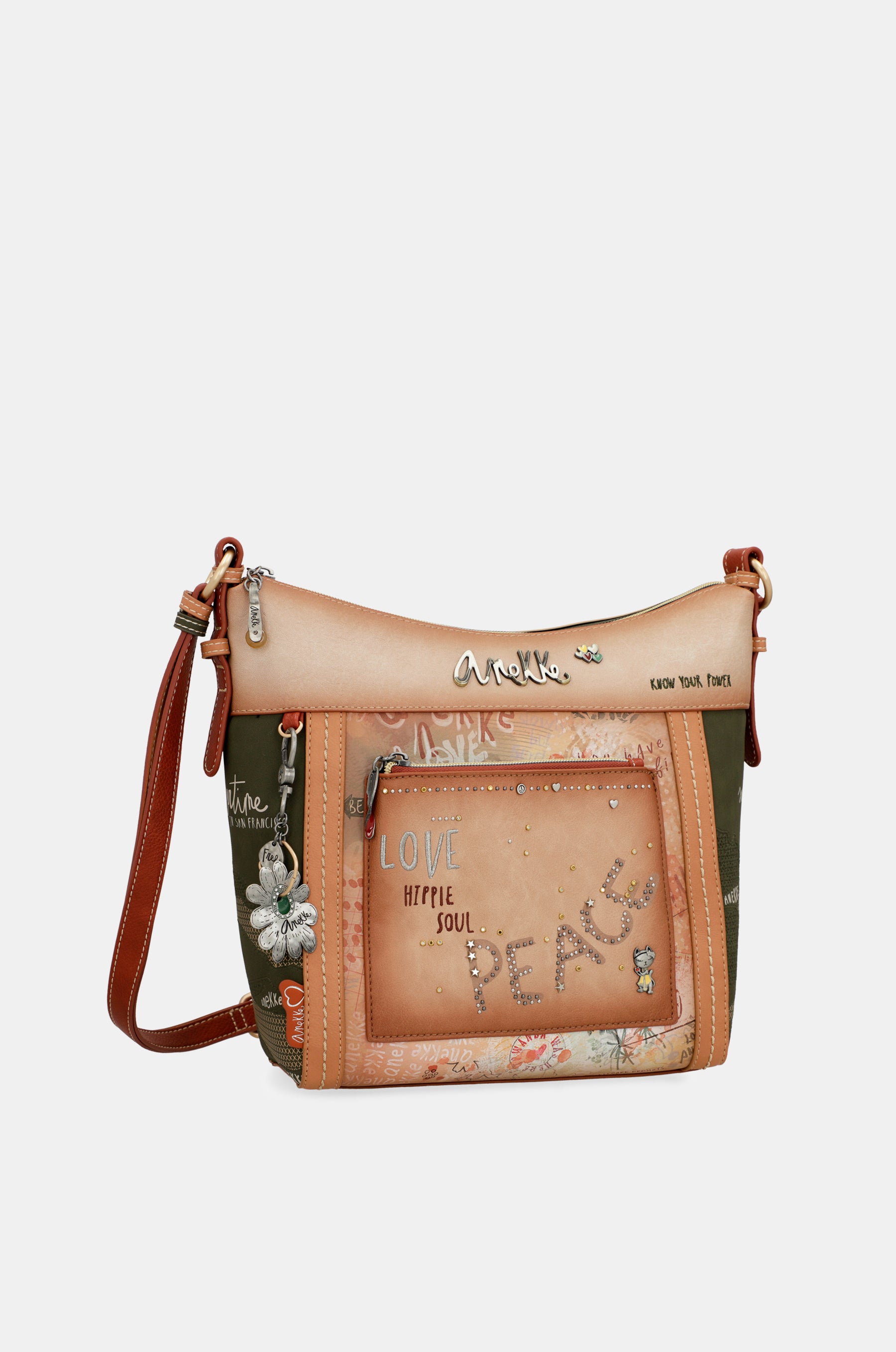 Borsa a tracolla grande Flower