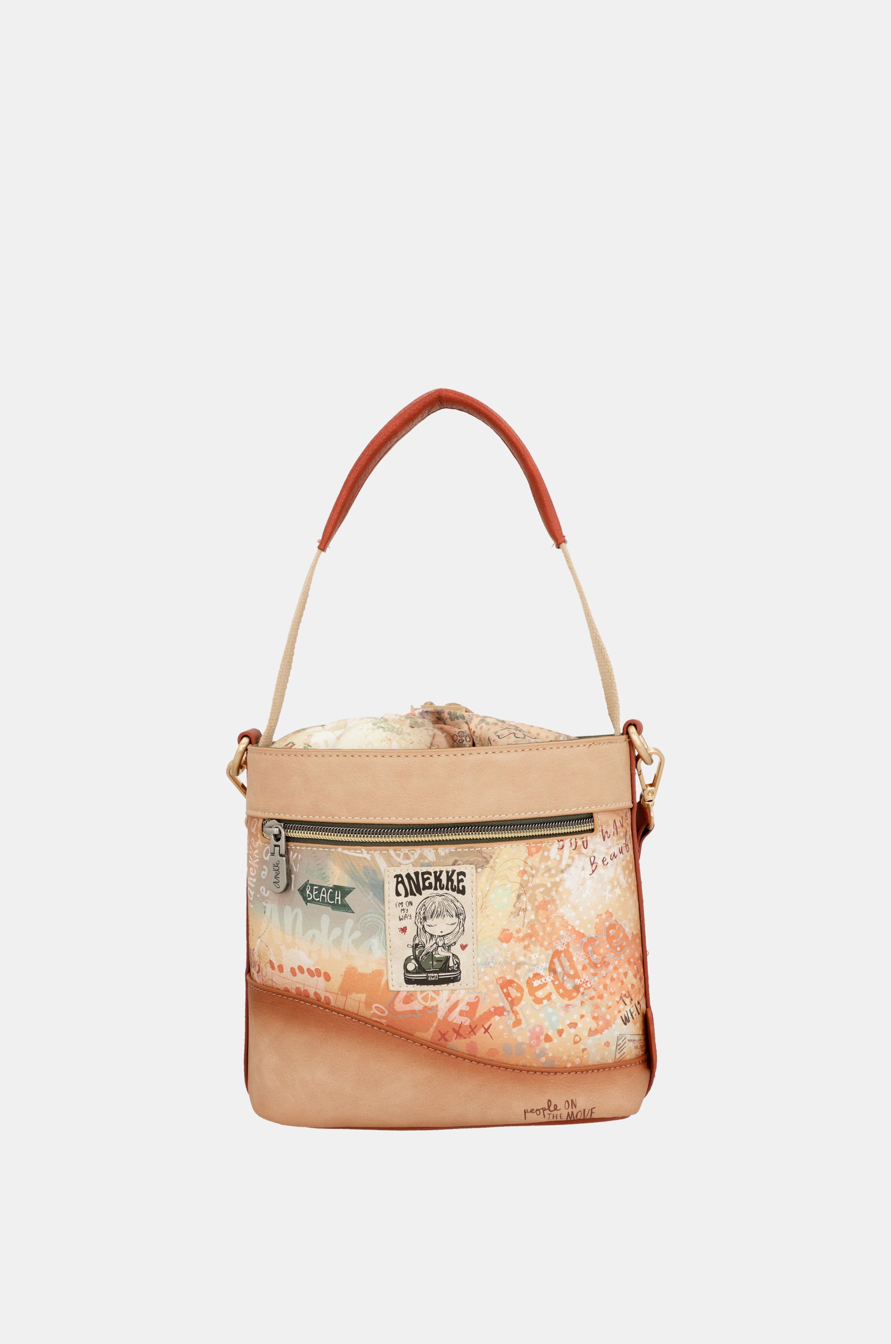 Borsa a tracolla Flower S con chiusura a corda