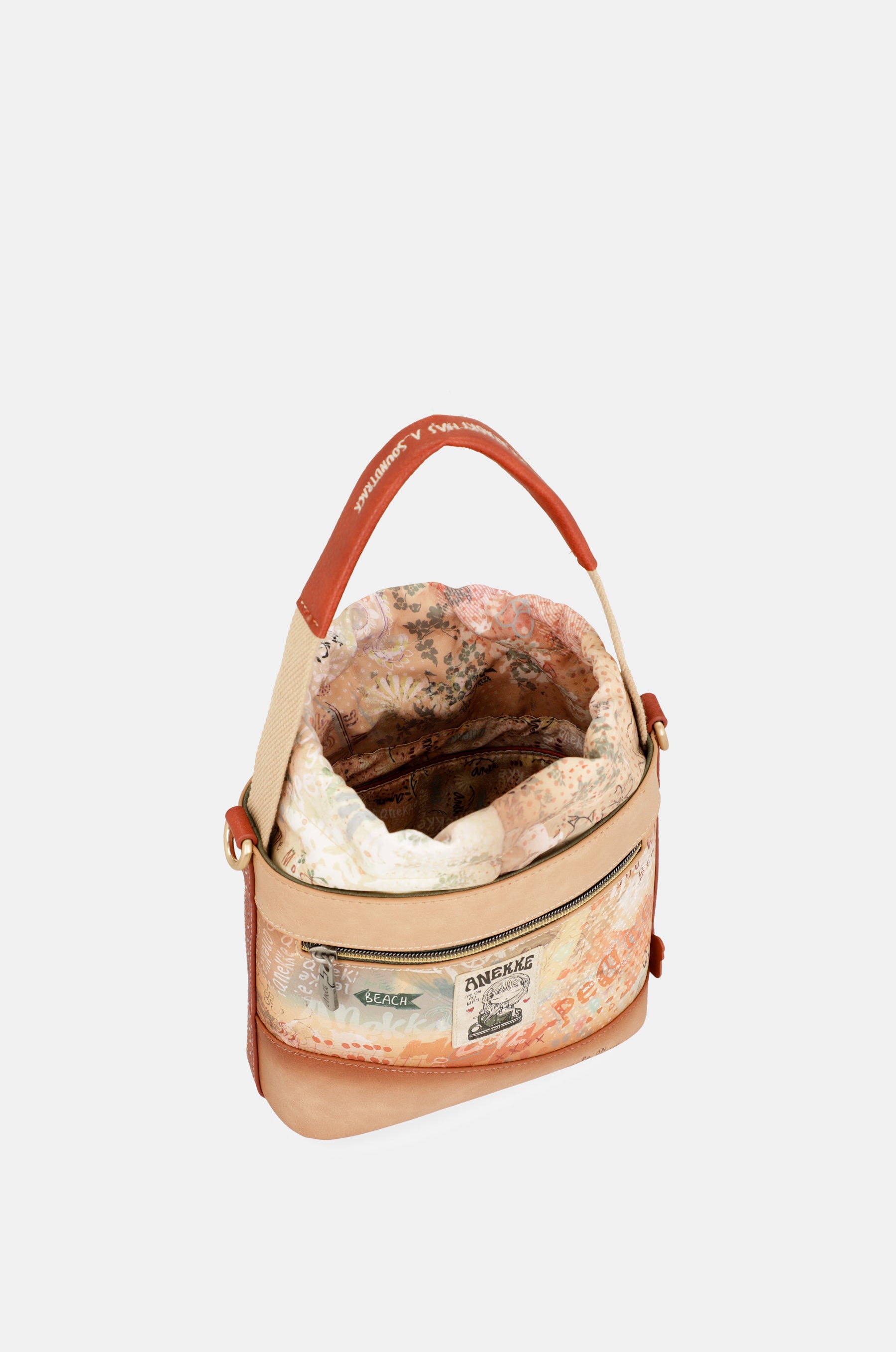 Borsa a tracolla Flower S con chiusura a corda