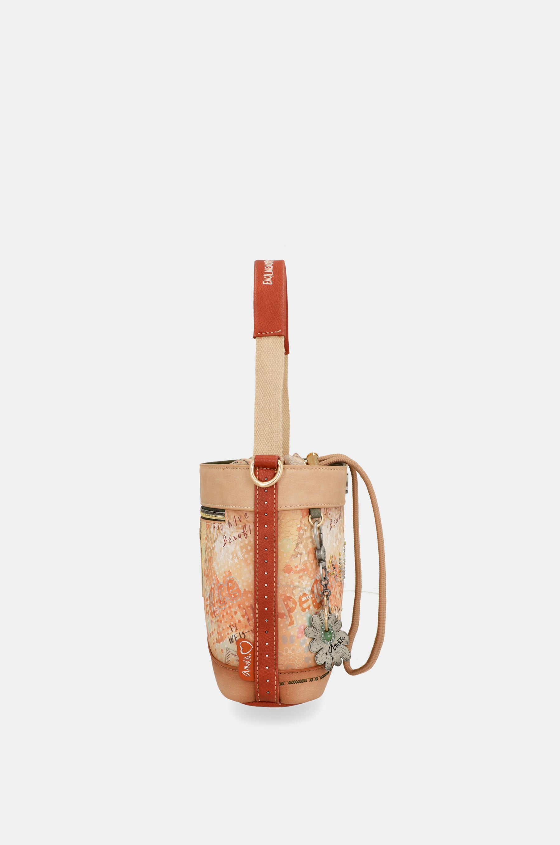 Borsa a tracolla Flower S con chiusura a corda