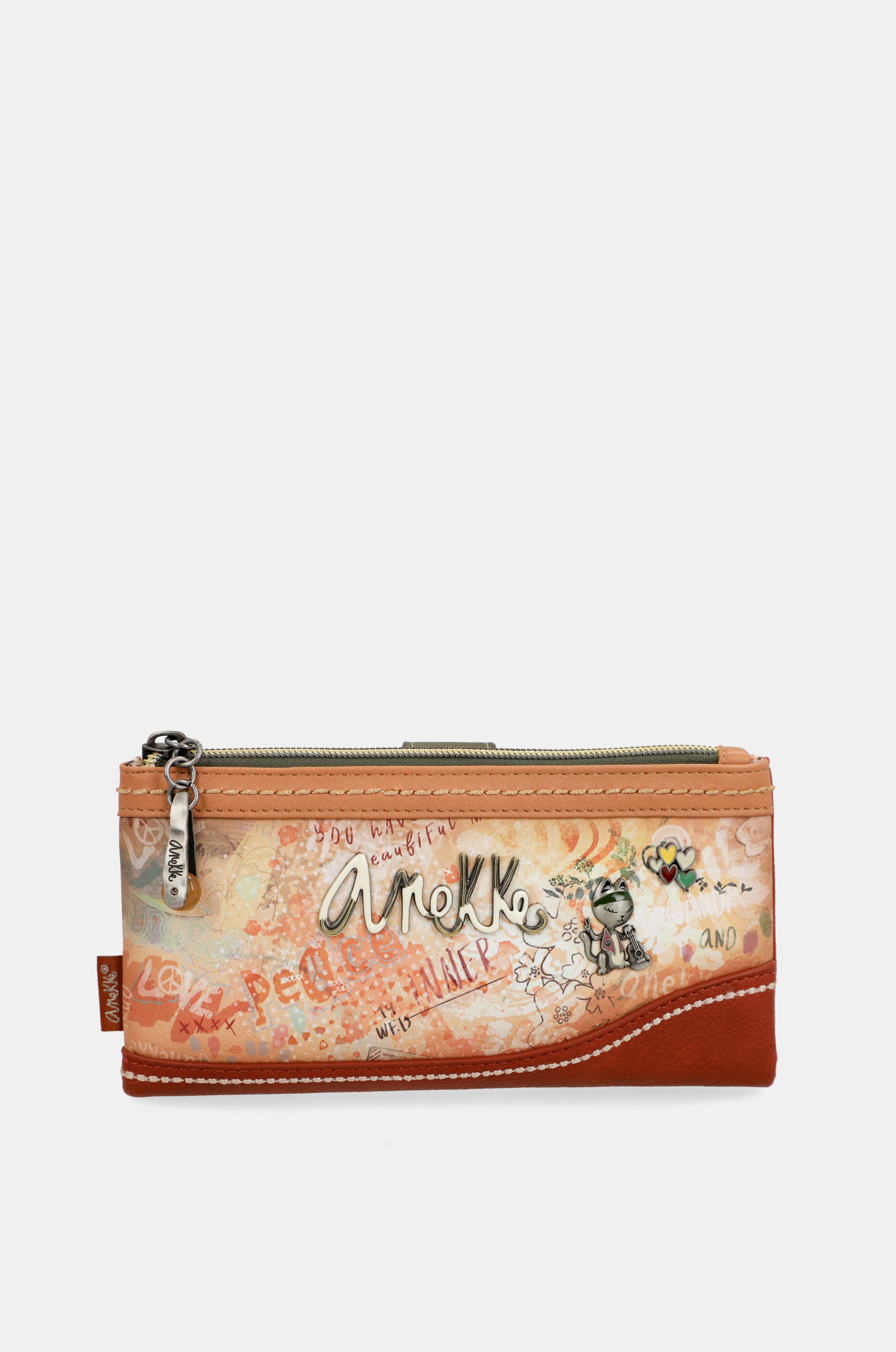 Portafoglio RFID grande e flessibile Flower