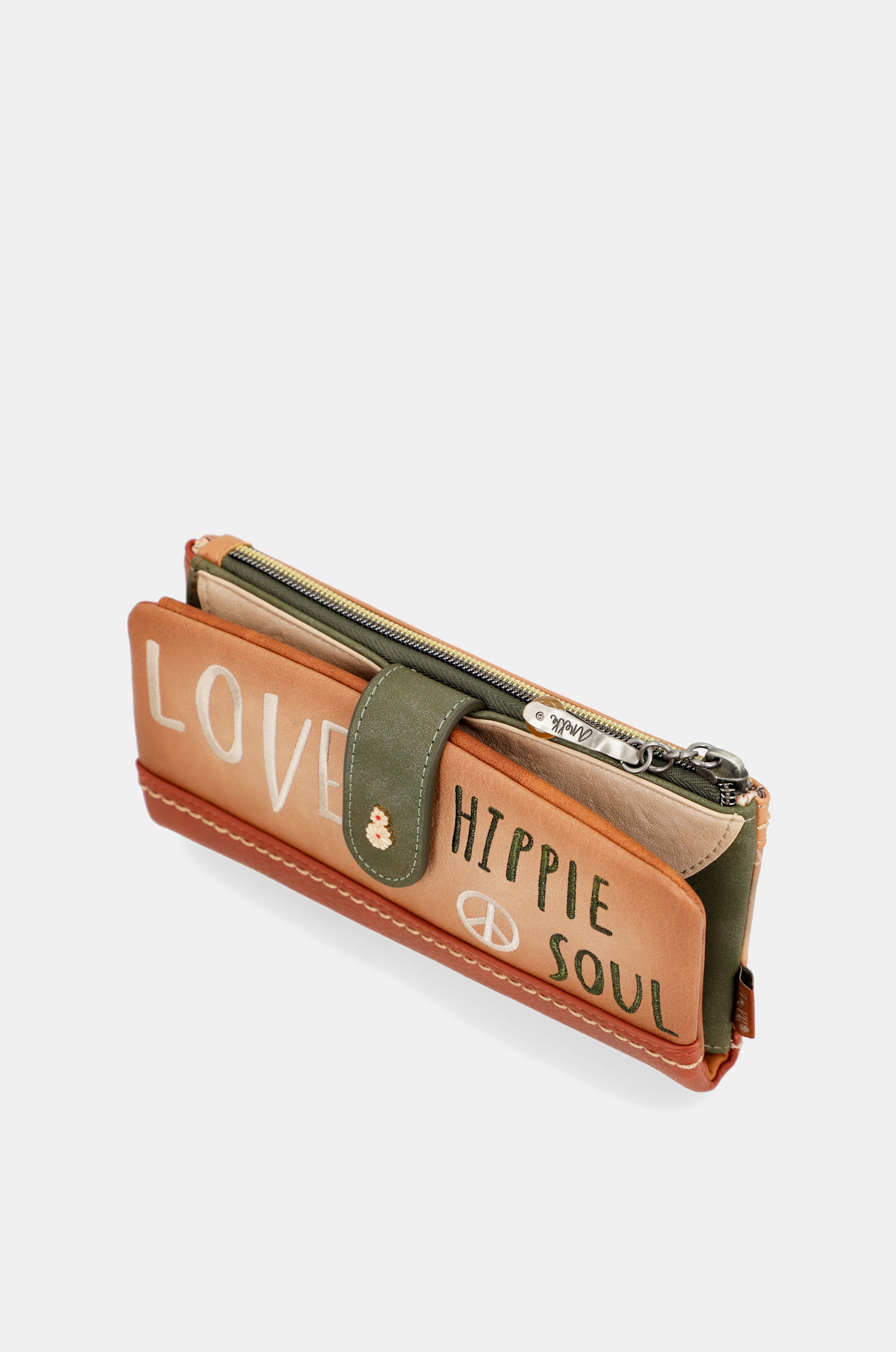 Portafoglio RFID grande e flessibile Flower