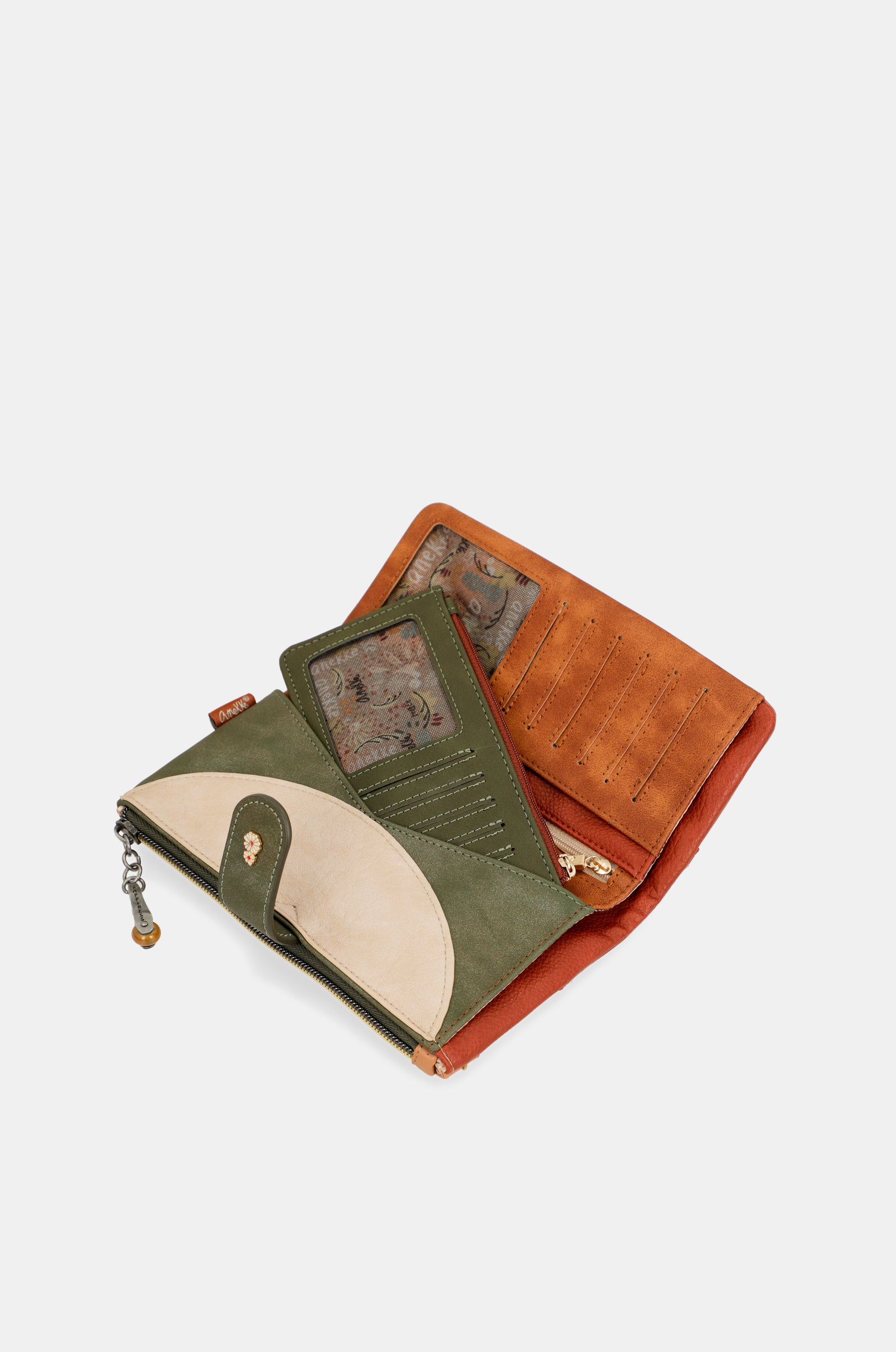 Portafoglio RFID grande e flessibile Flower