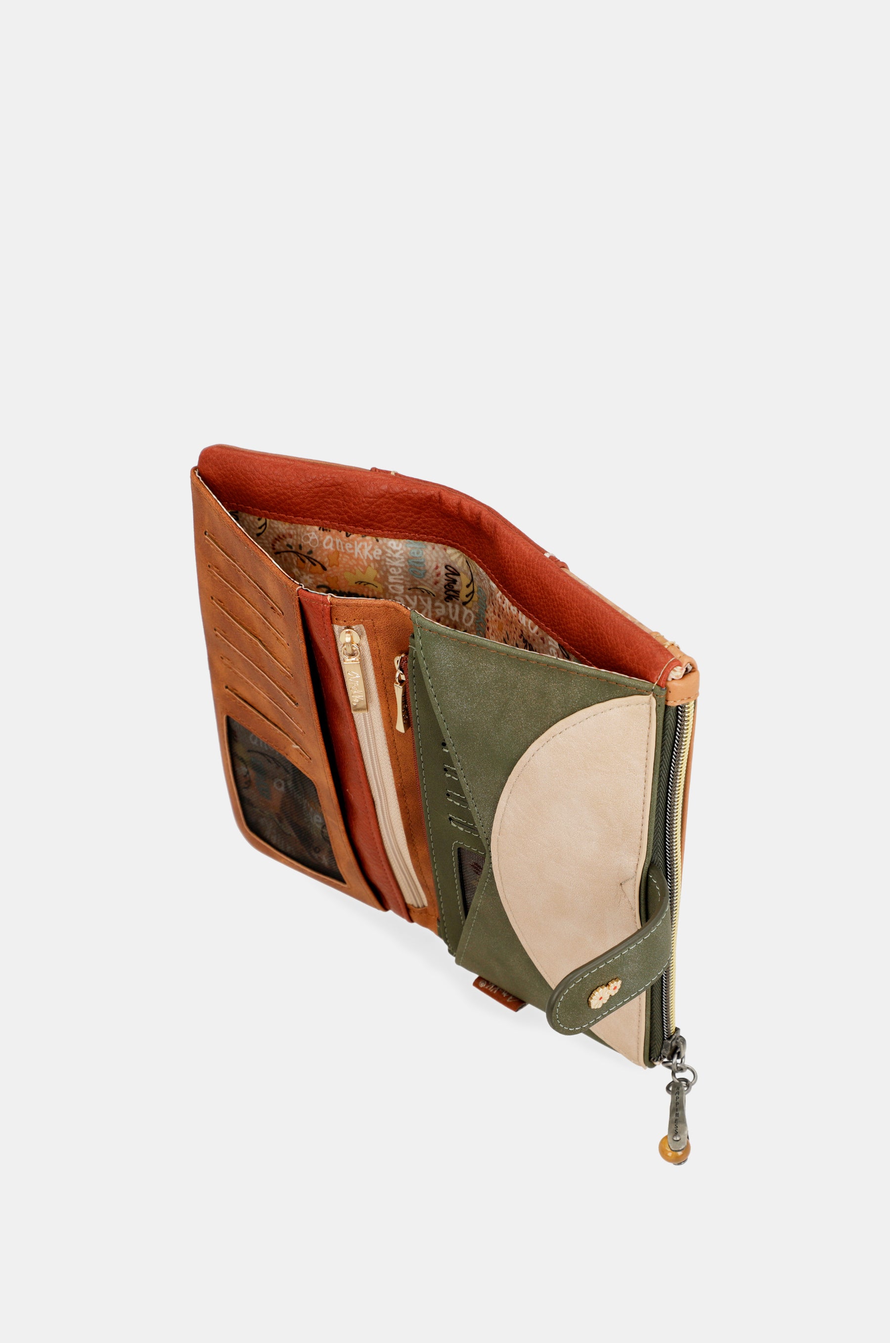 Portafoglio RFID grande e flessibile Flower