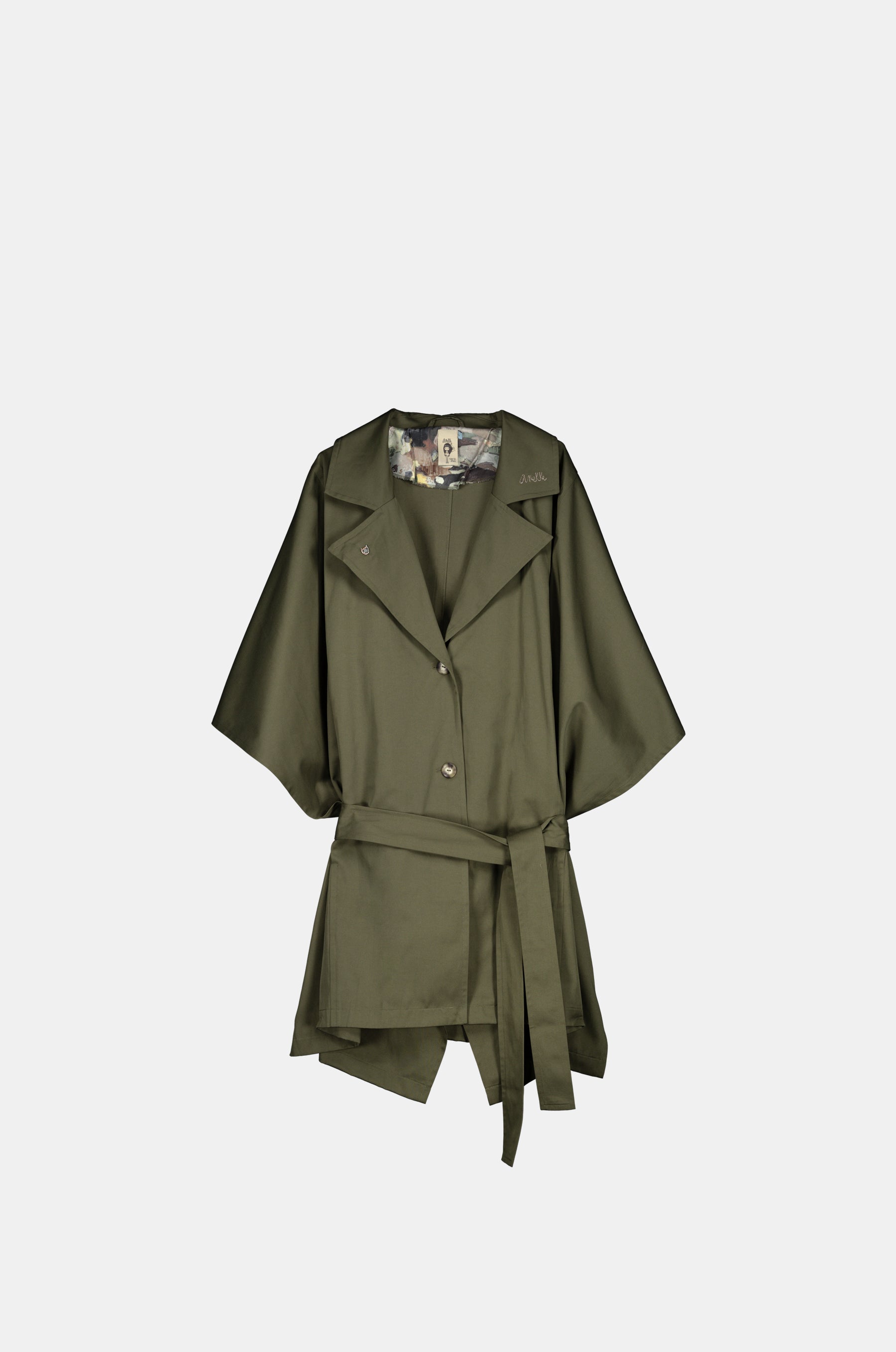 Trench in stile mantella verde