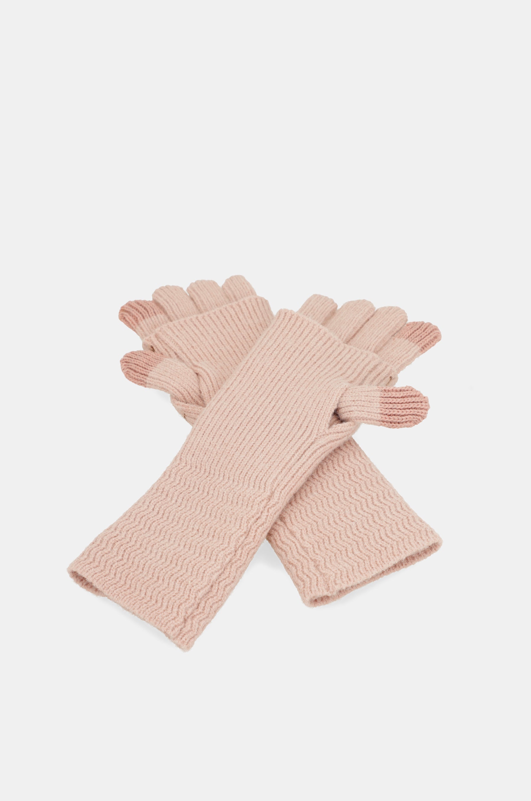 Guanti in maglia beige