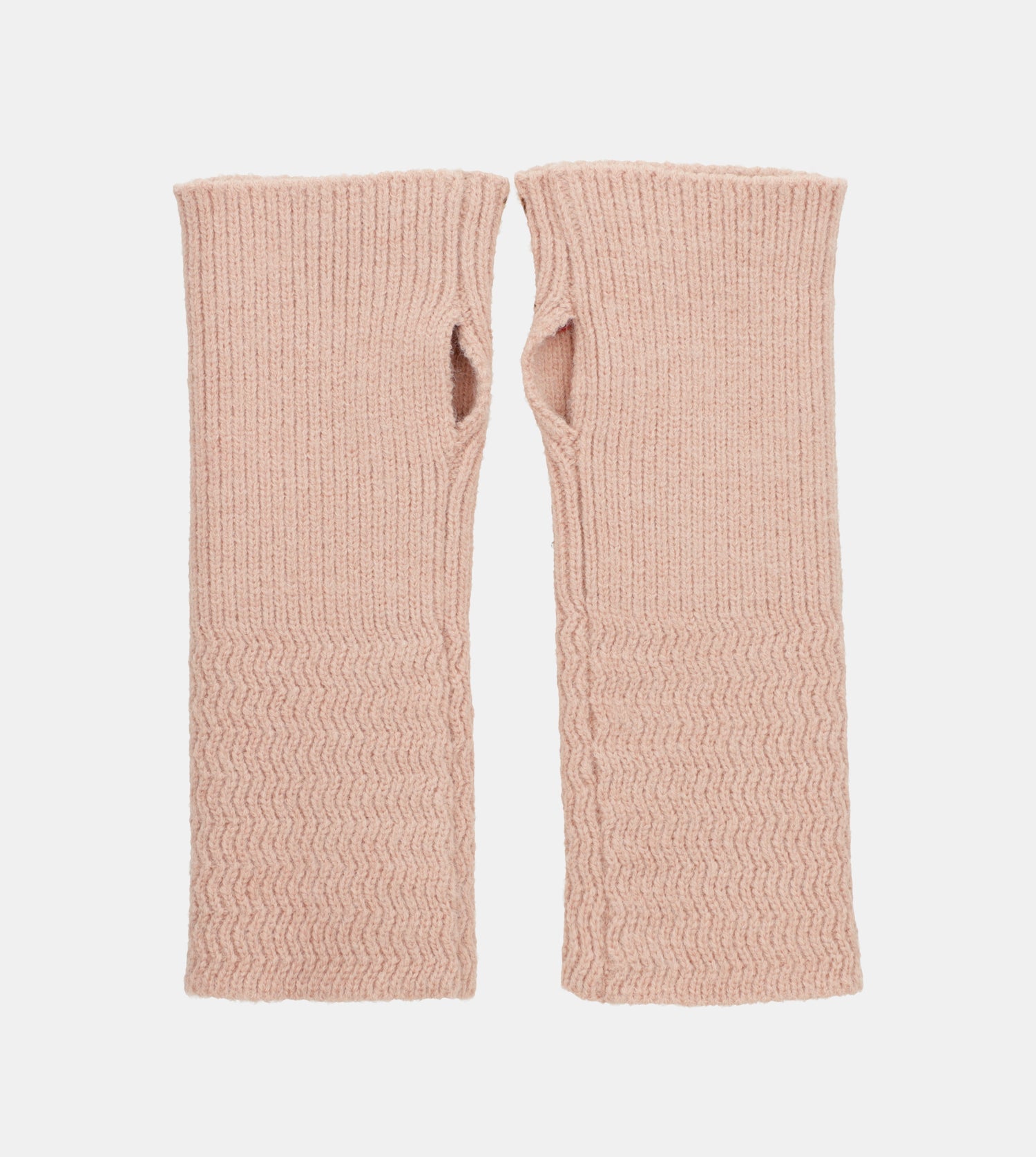 Guanti in maglia beige