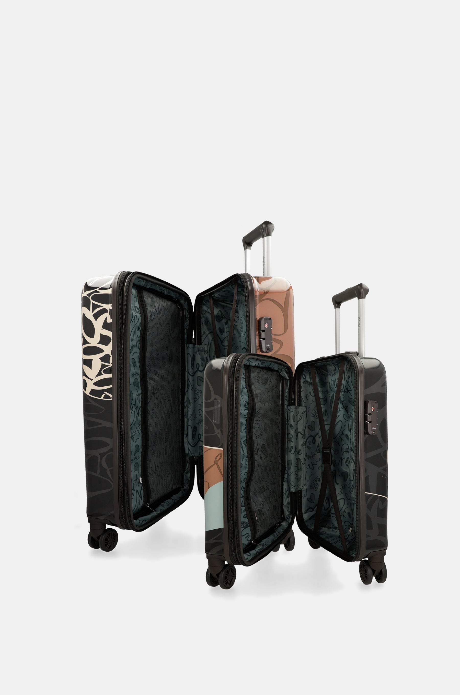 Set di bagagli immaginari