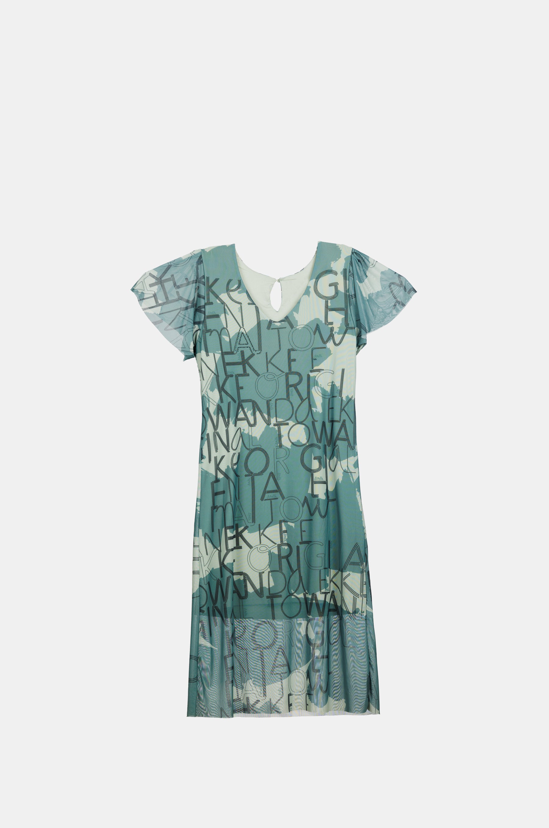 Vestito verde a maniche corte