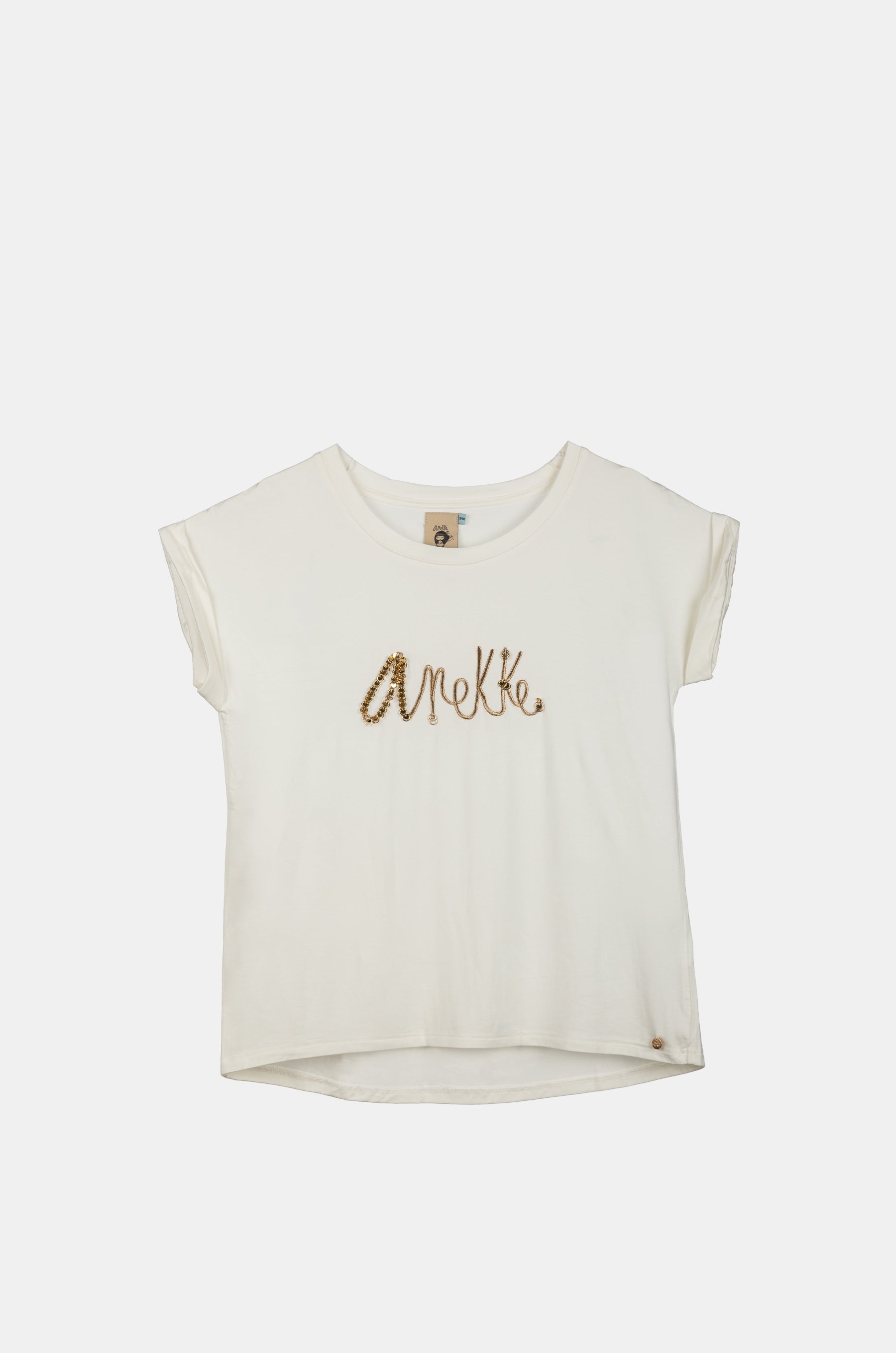 T-shirt bianca a maniche corte con logo