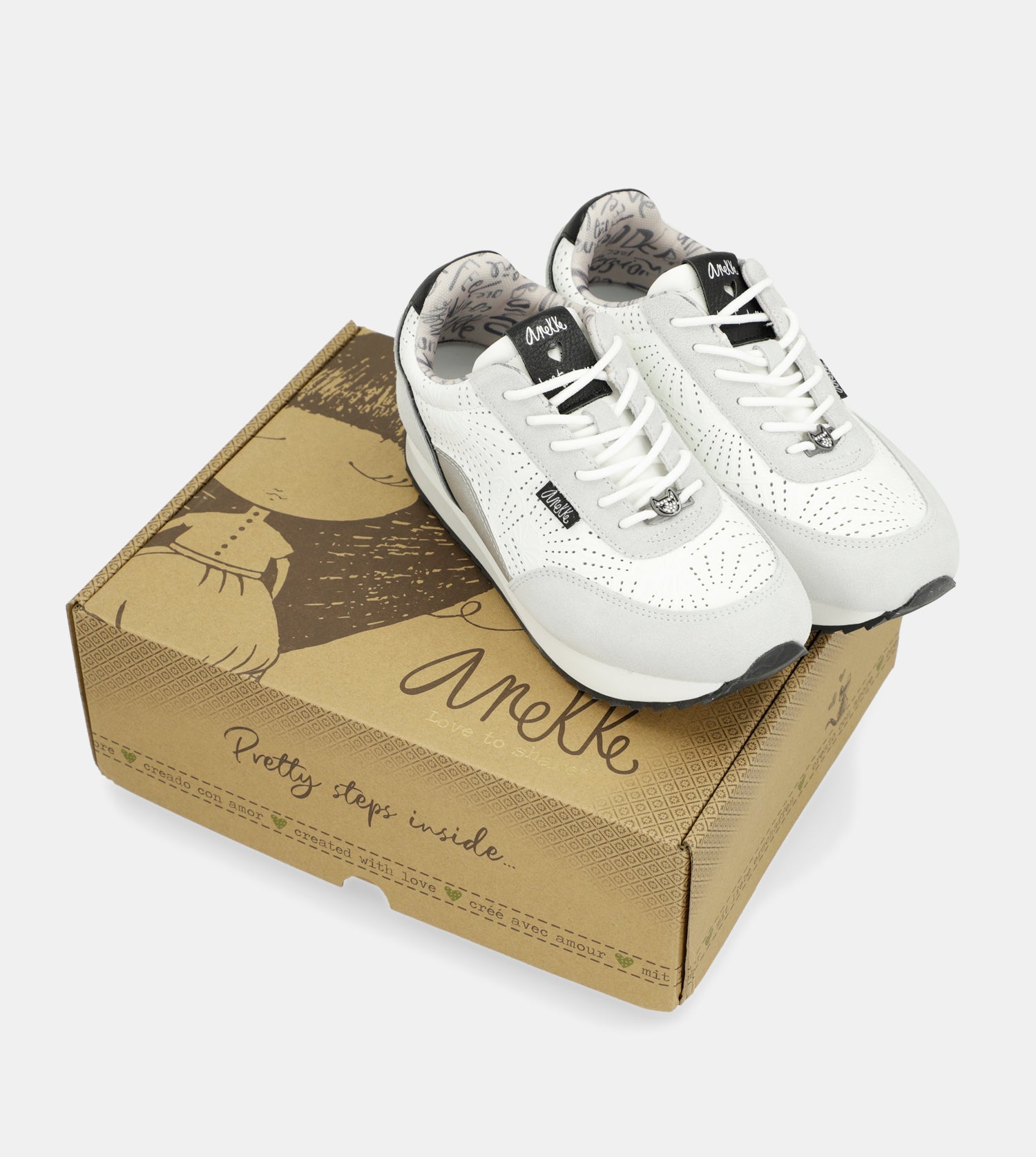 Sneakers a Pois Bianchi