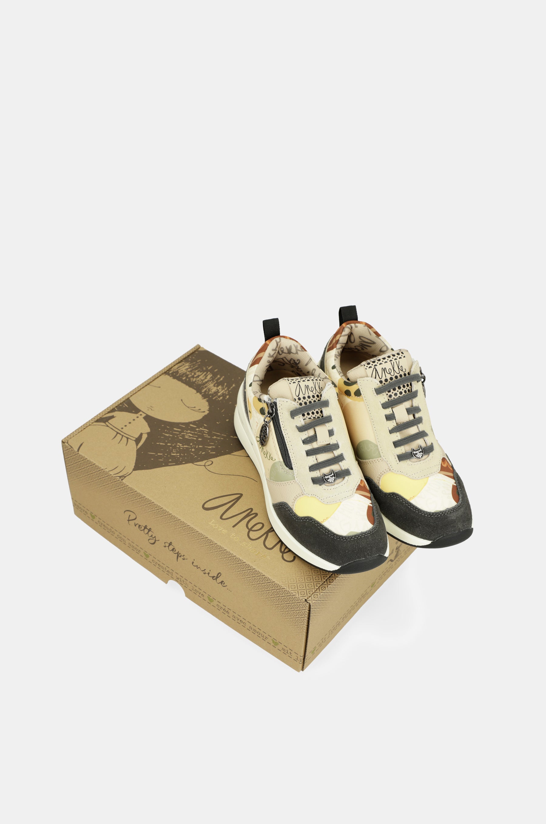 Sneakers a cuneo multicolore