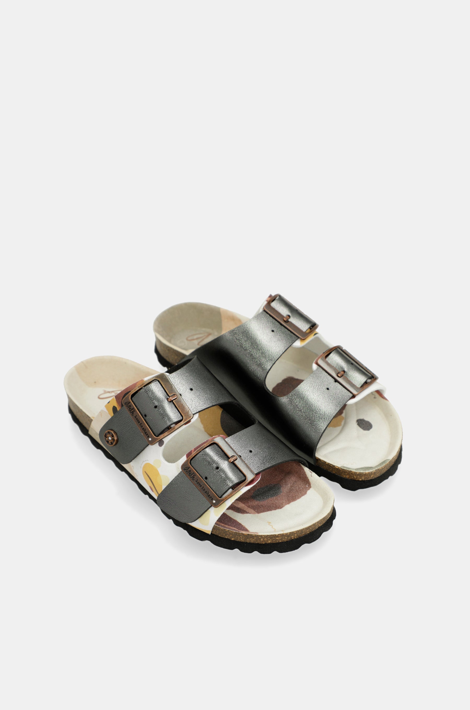 Sandali bio multicolore neri