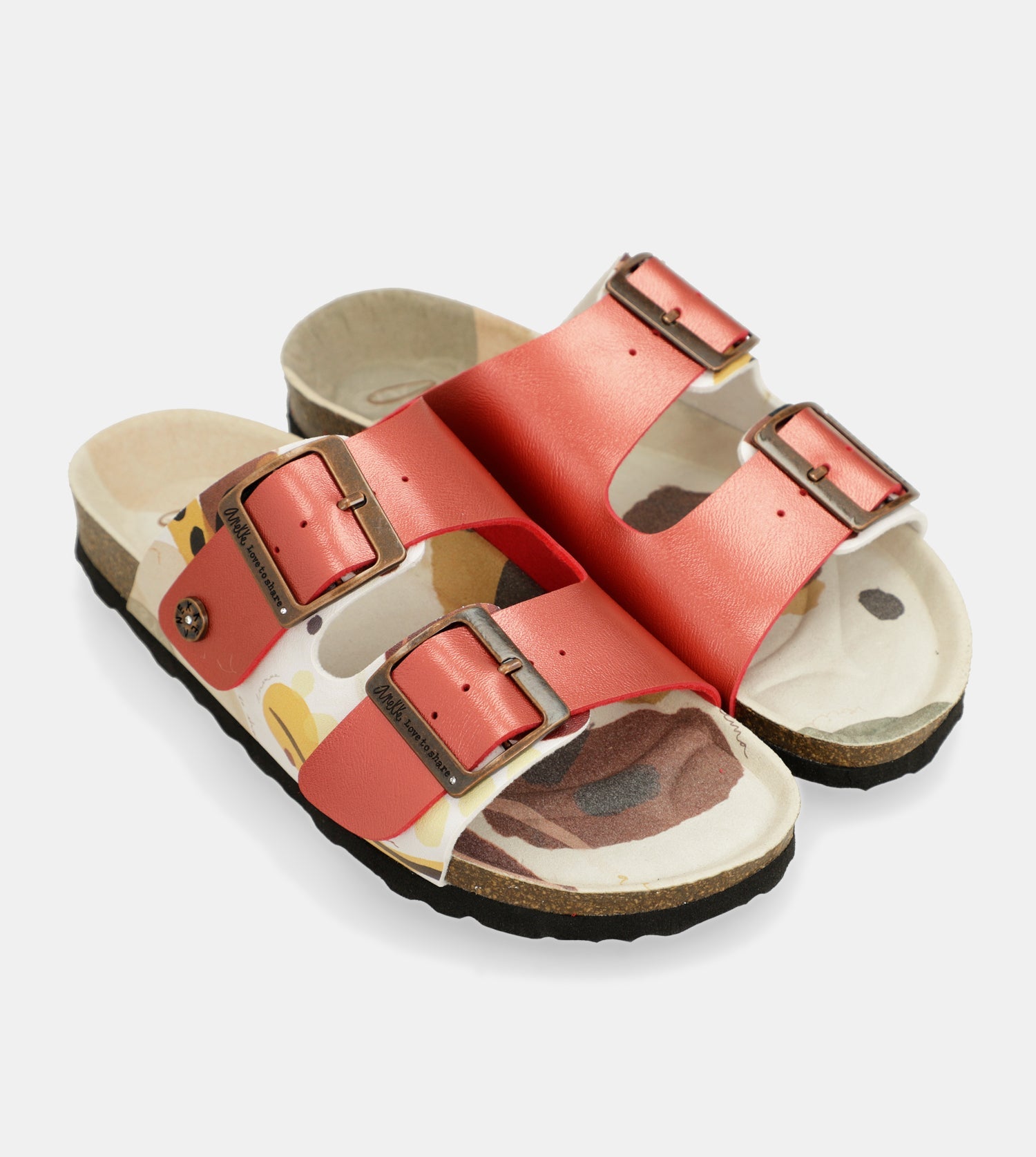 Sandali bio multicolore rossi