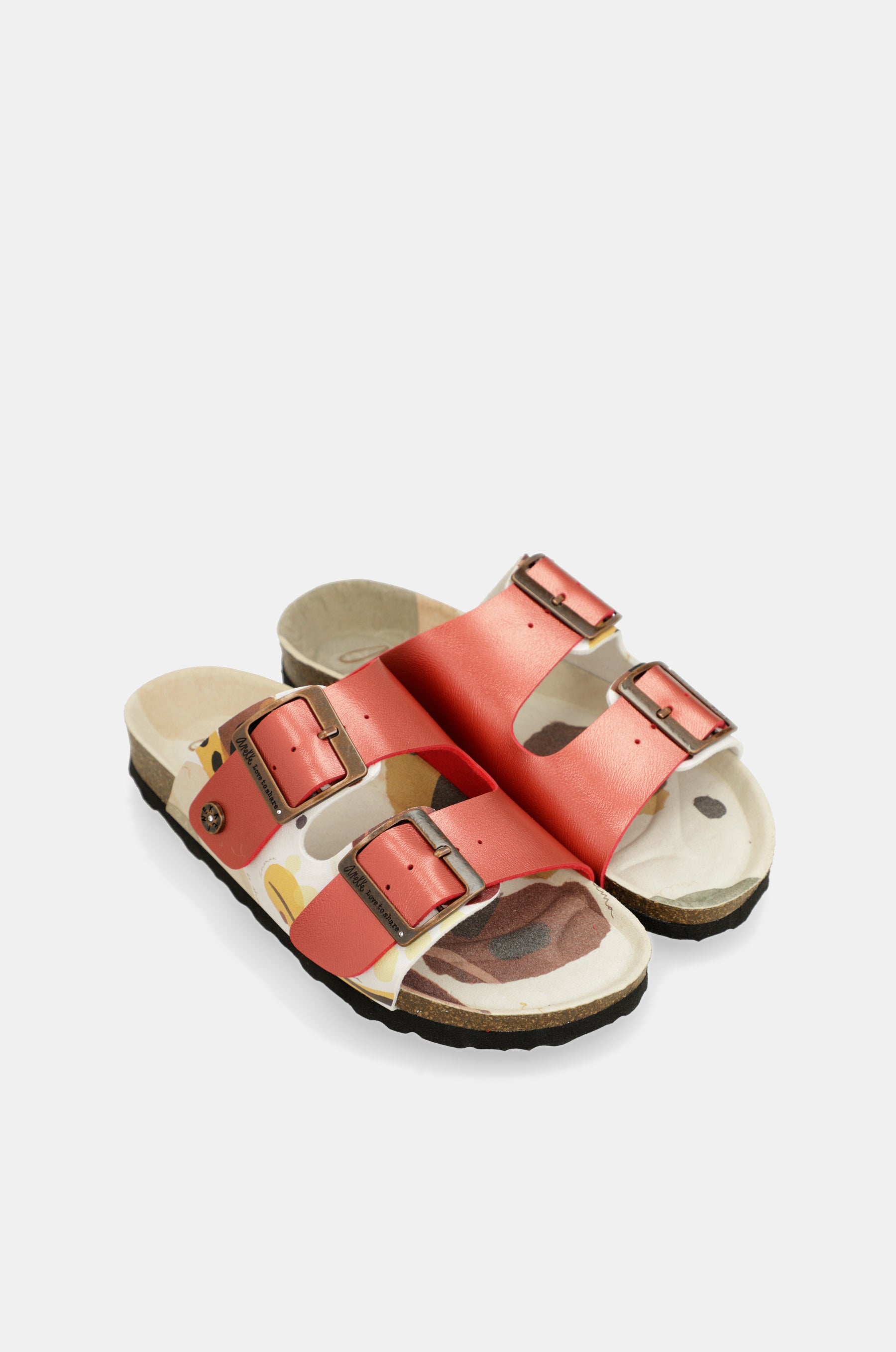 Sandali bio multicolore rossi