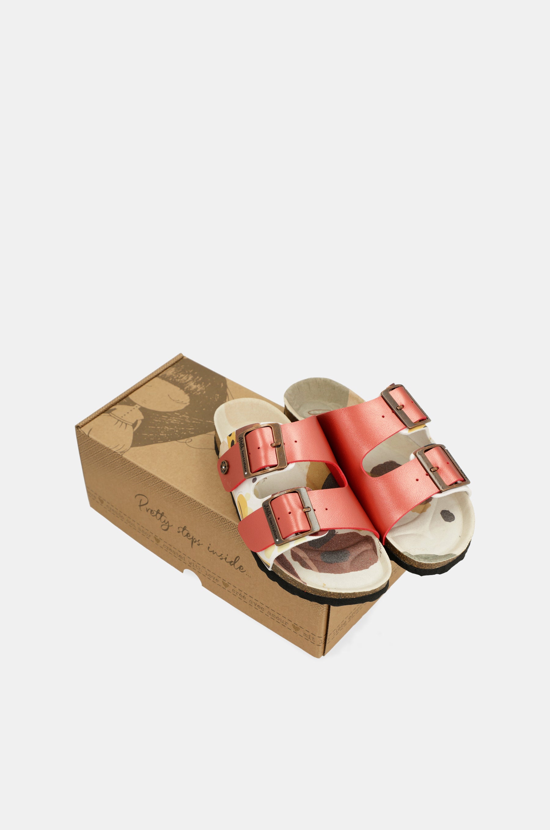 Sandali bio multicolore rossi