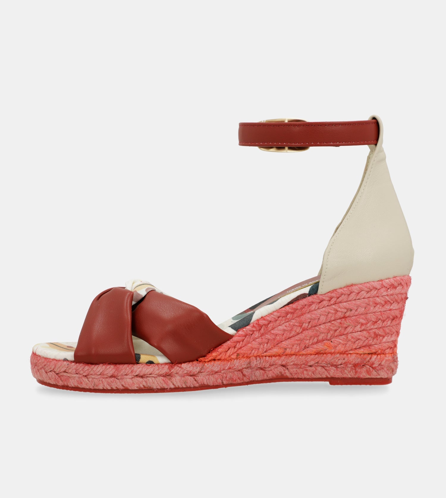 Sandali con zeppa in juta rossi Alma