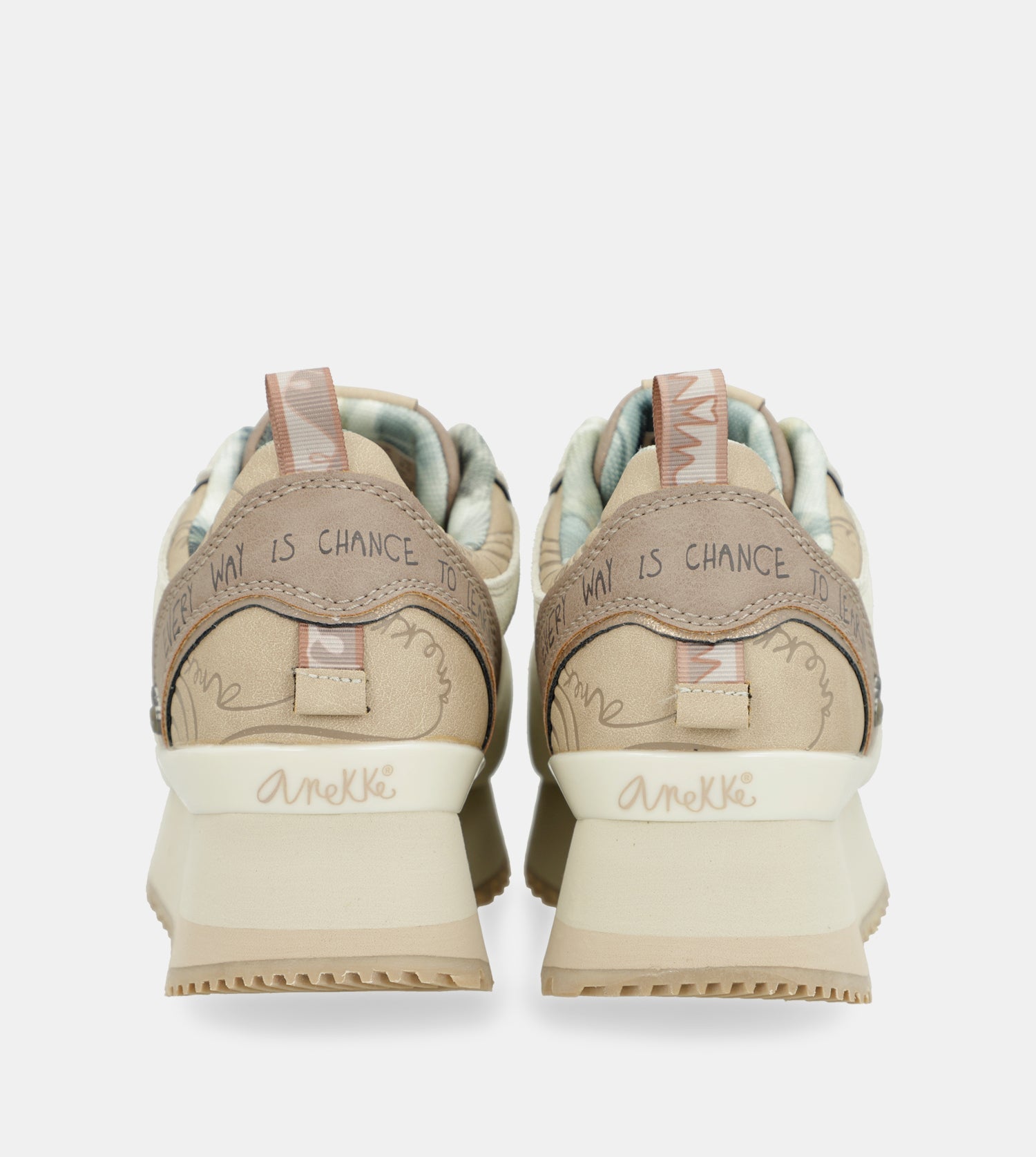 Sneakers piattaforma beige