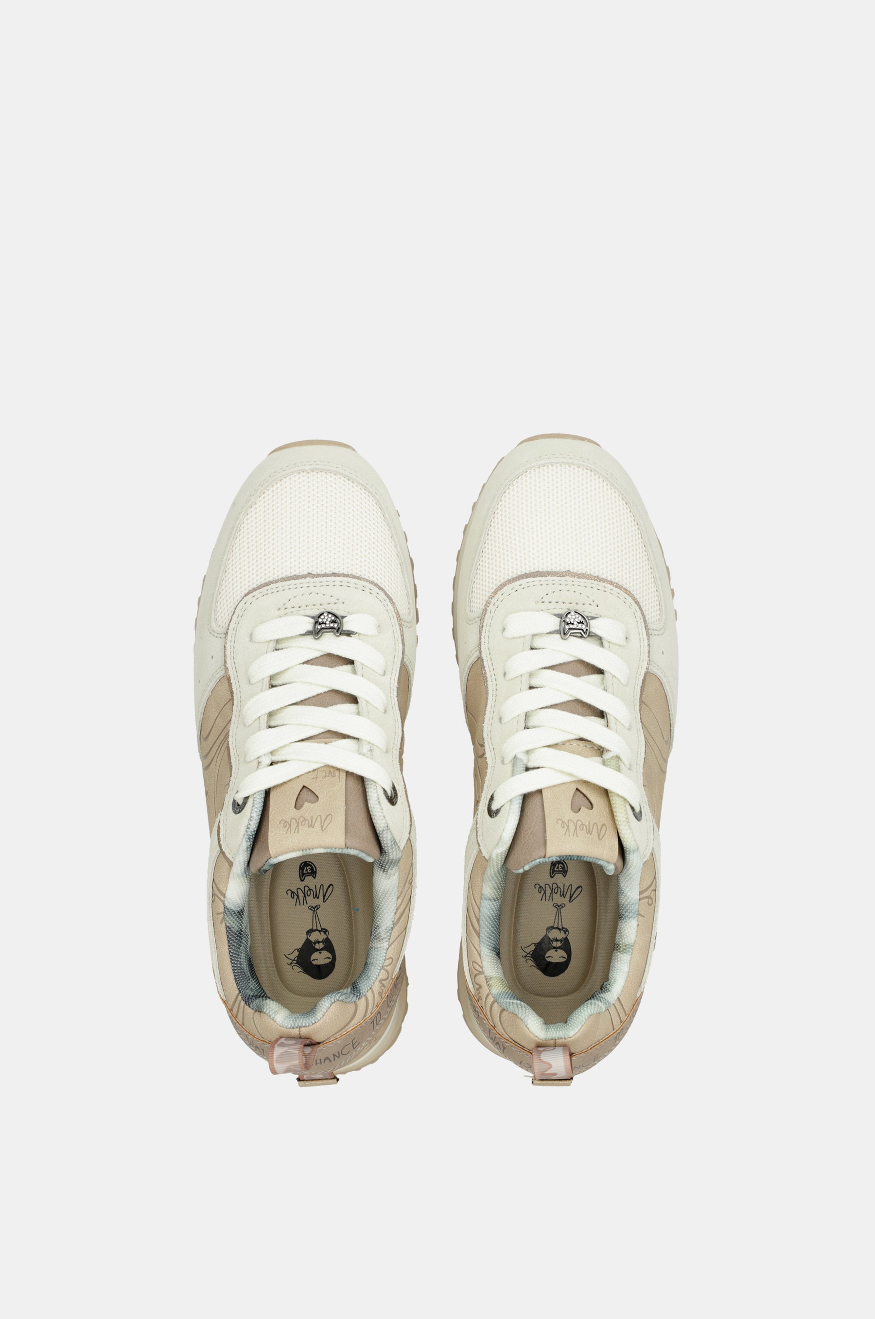 Sneakers piattaforma beige