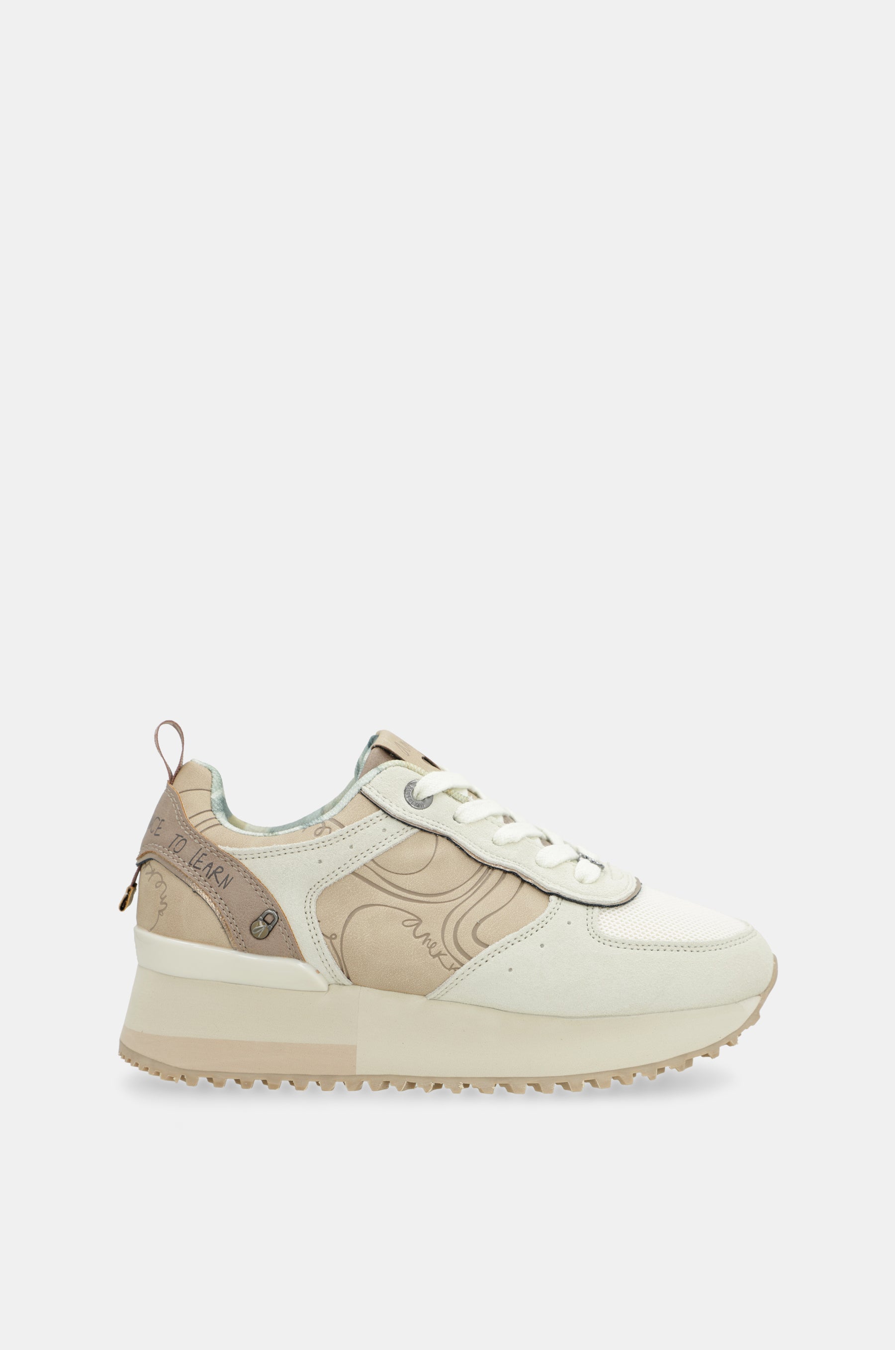 Sneakers piattaforma beige