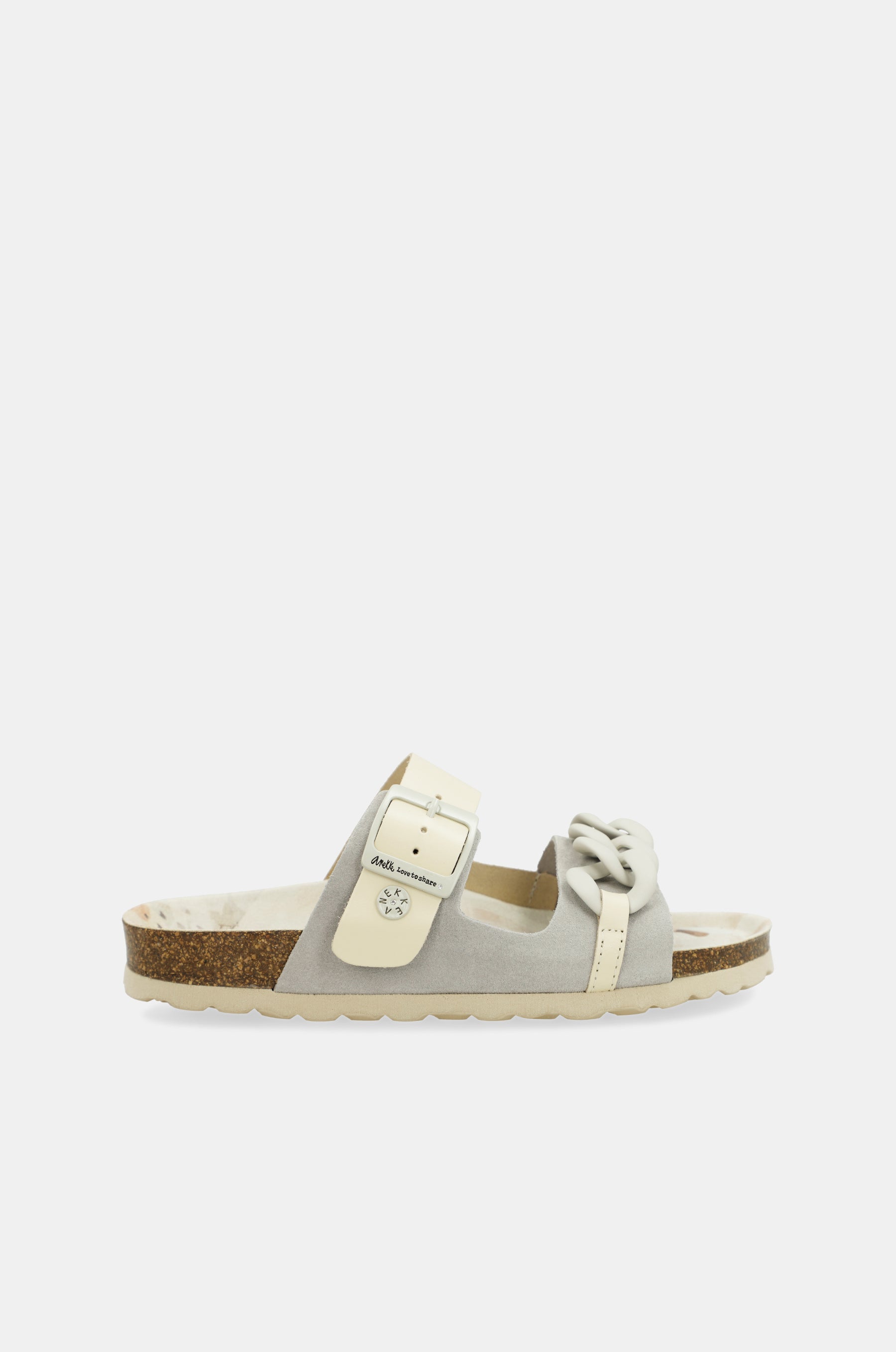Sandali bio grigi con catena