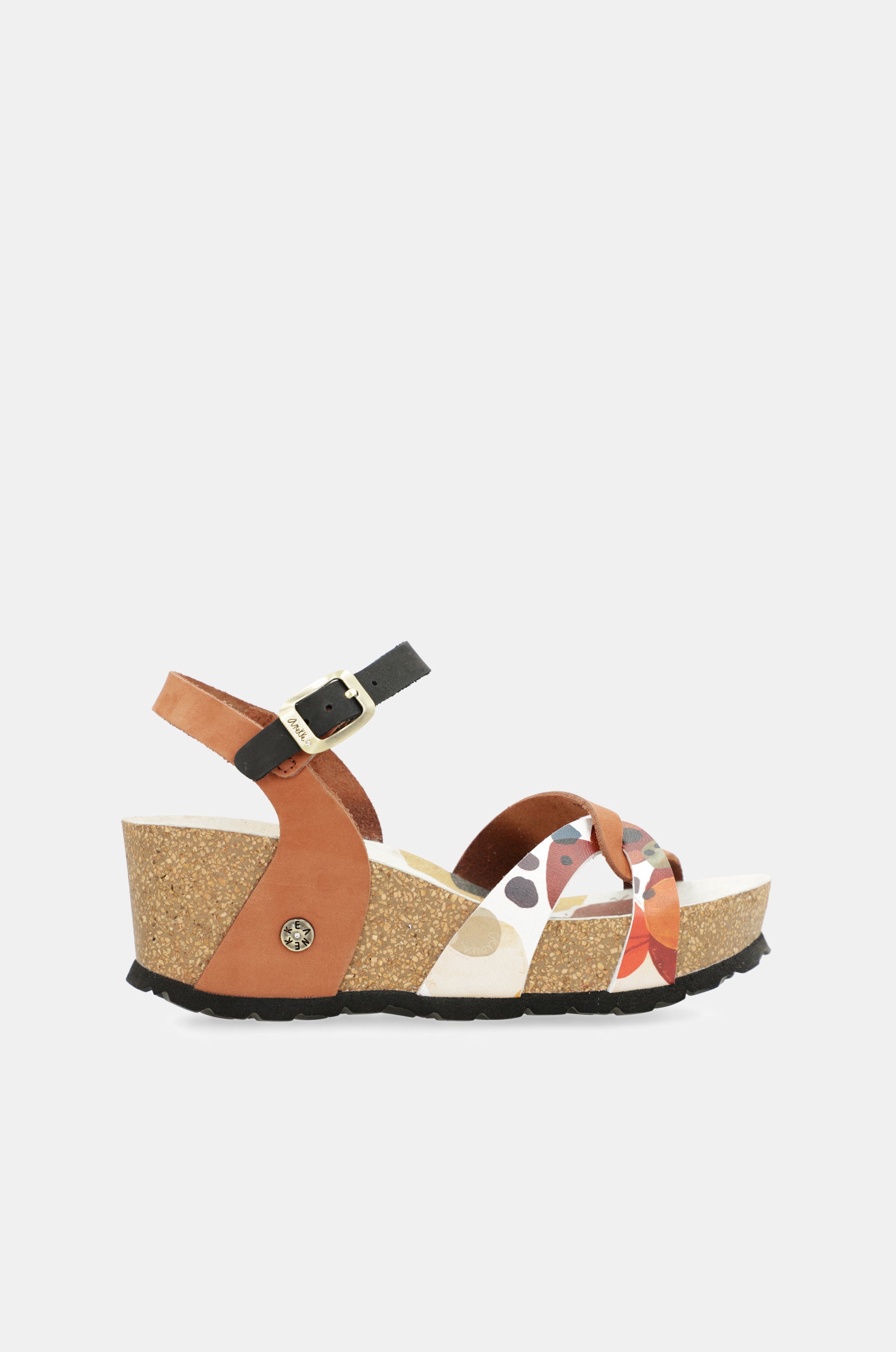 Sandali con zeppa bio con cinturini in pelle