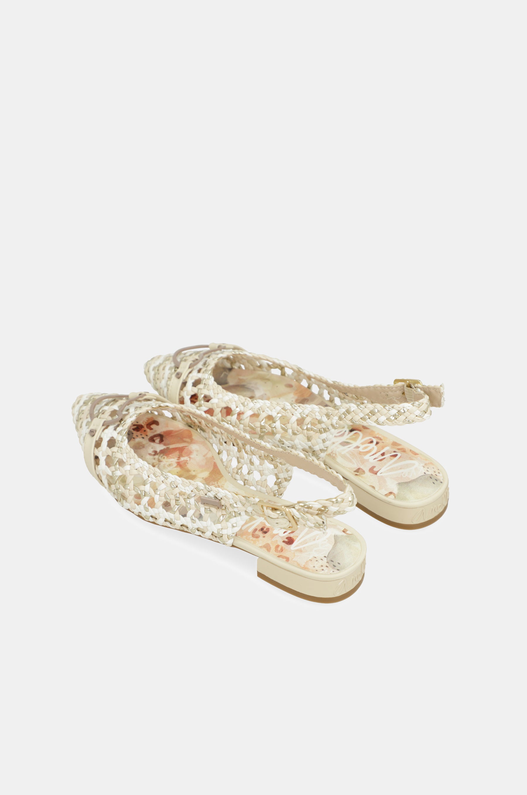 Ballerine slingback bianche e rosa