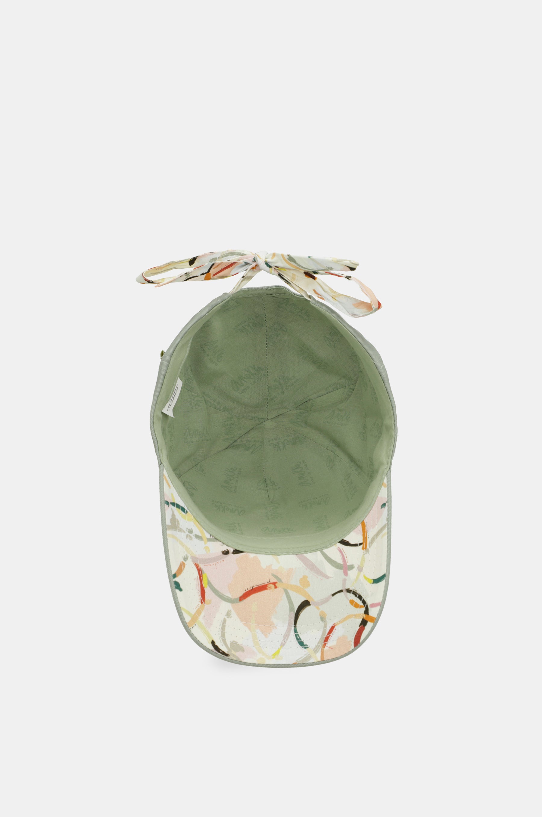 Berretto verde con fiocco stampato