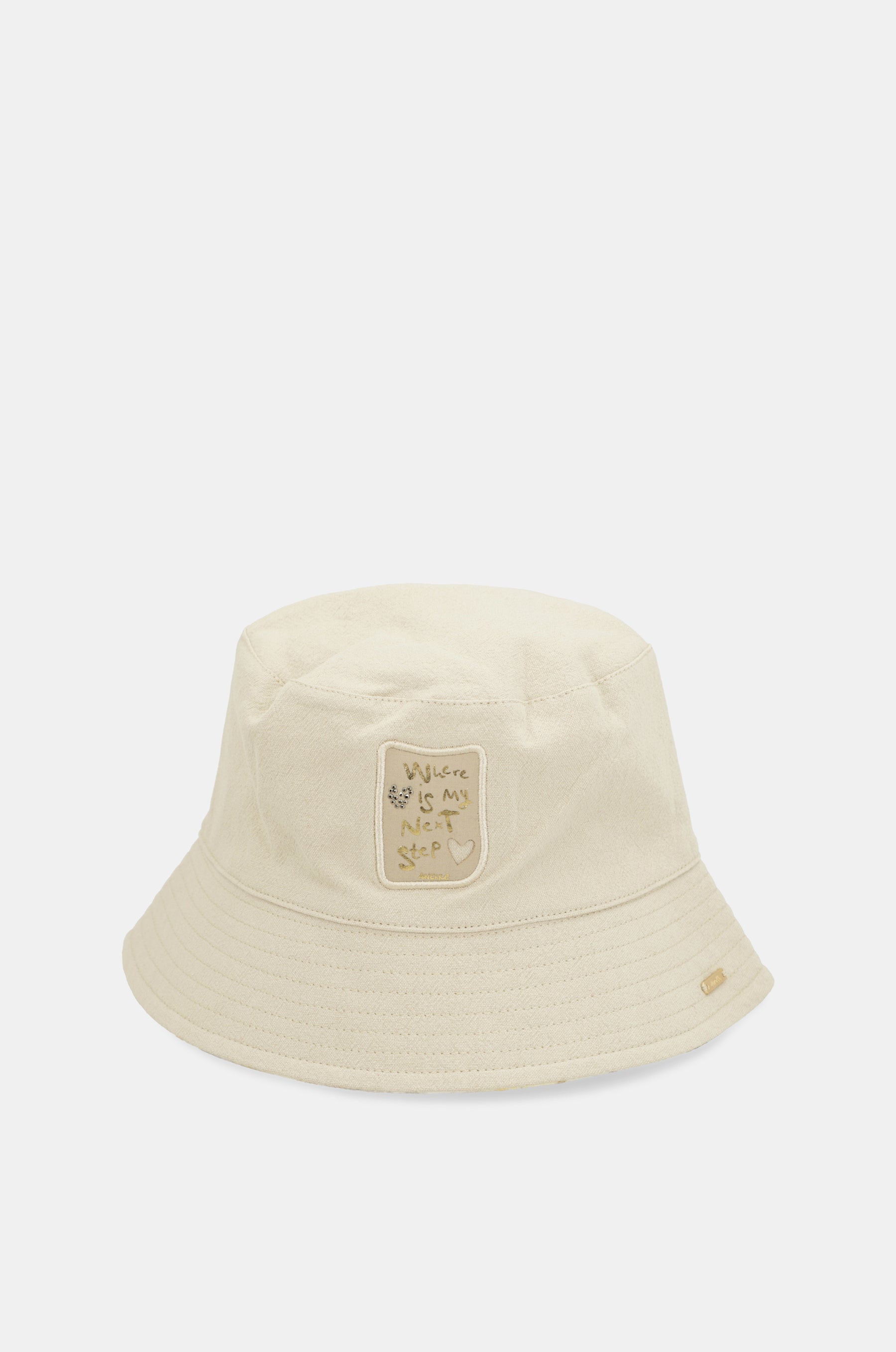 Cappello a secchiello reversibile beige