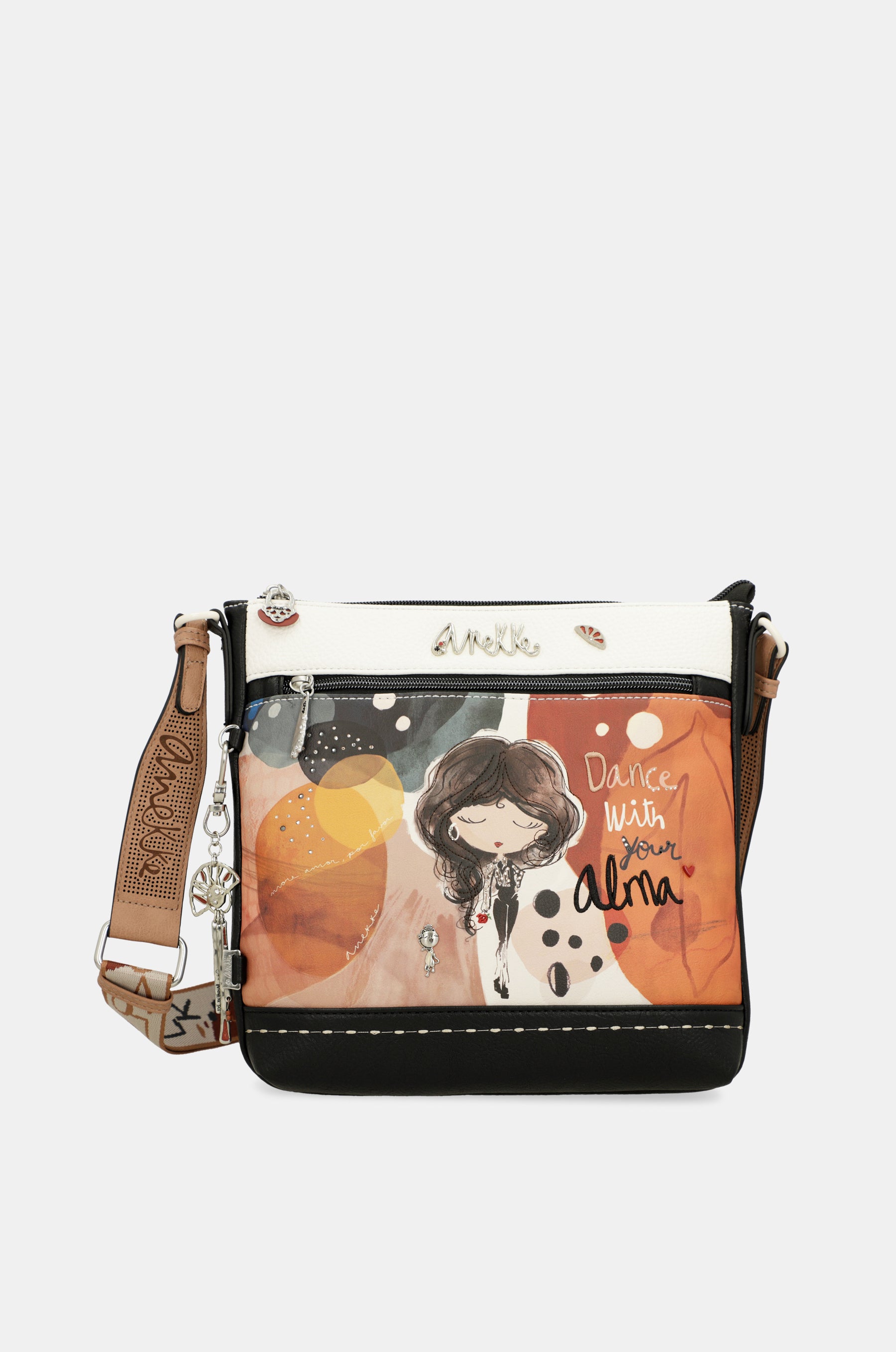 Anekke Borsa A Tracolla Granda In Ecopelle – Collezione Contemporary, 33x26x26x13 Cm, Chiusure A Cerniera, Design Giapponese