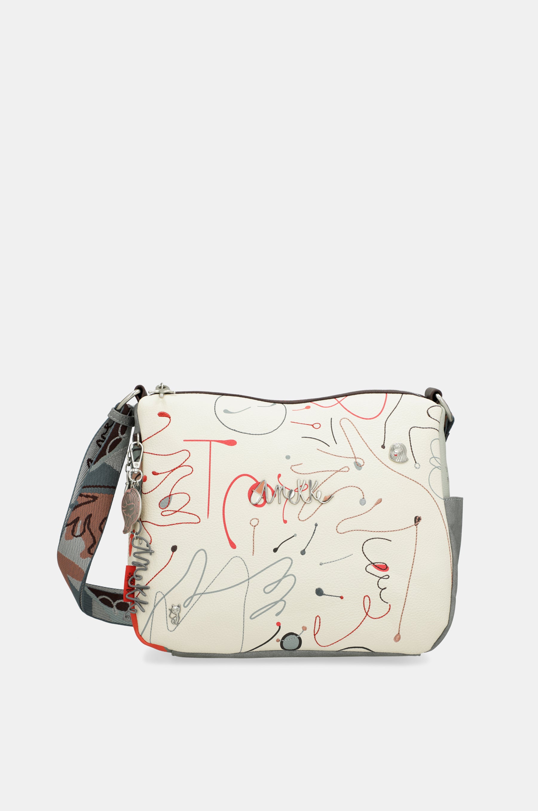 Anekke Borsa A Tracolla Grande Alma Alegria - Multicolore 31.5x24x12.5 Cm, Tracolla Regolabile, Con Amuleto E Sacchetto