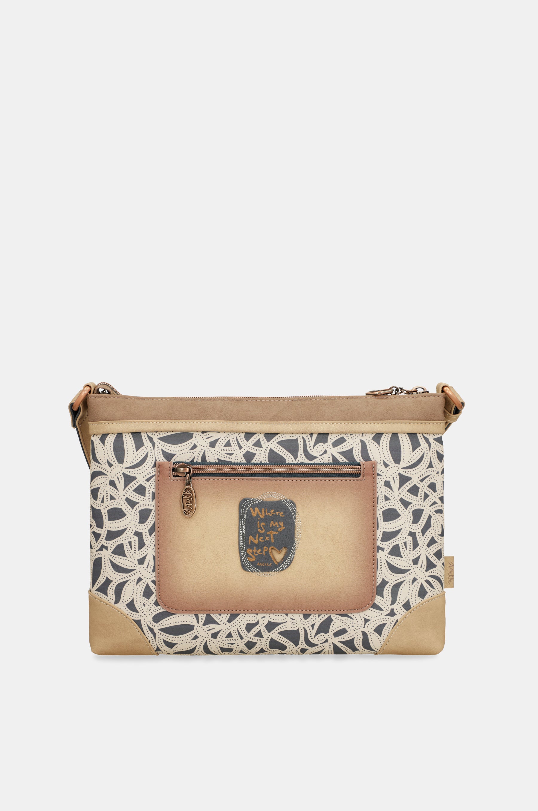 Borsa a tracolla grande con stampa Memories