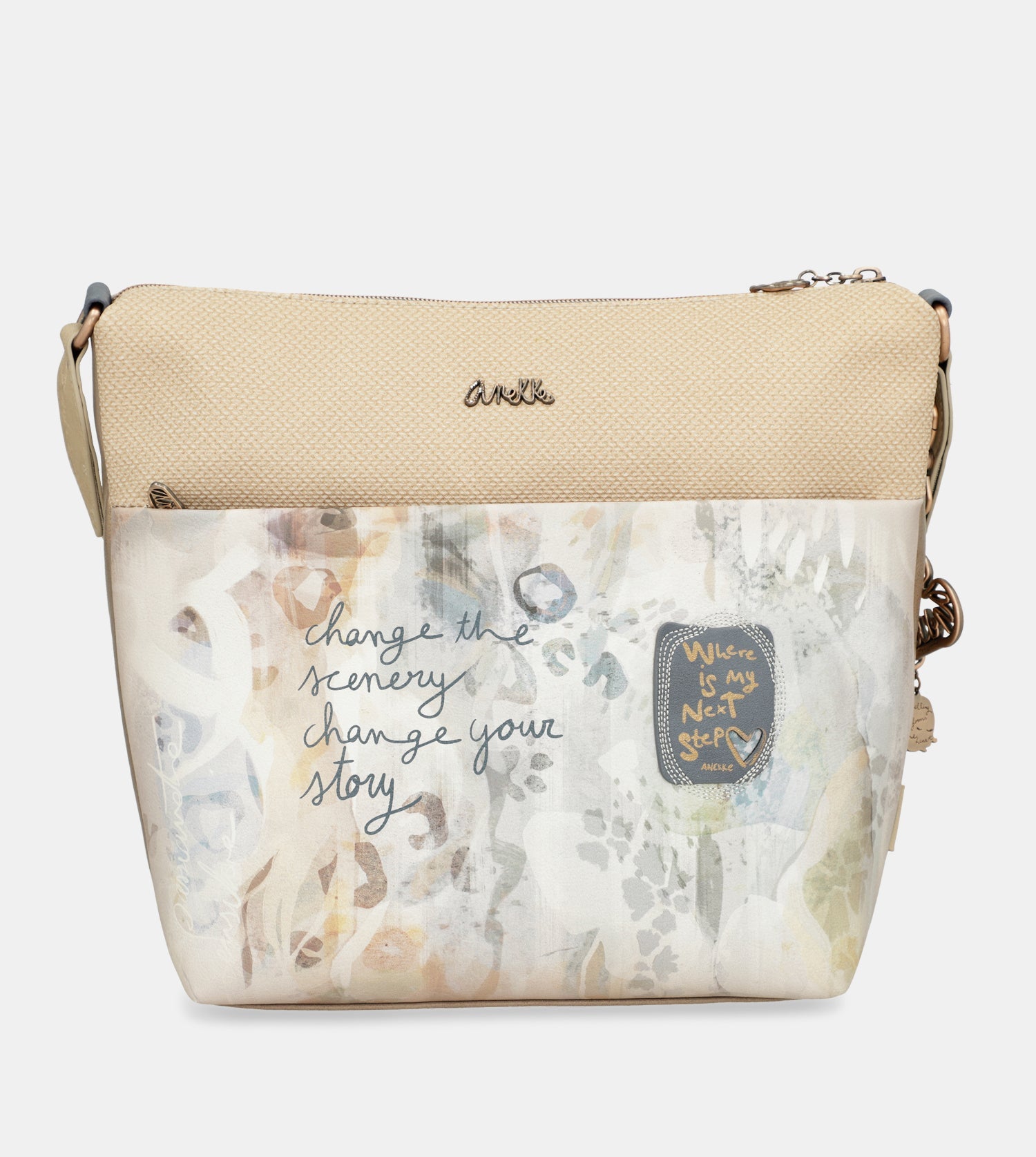 Borsa a tracolla grande Memories con tasca frontale