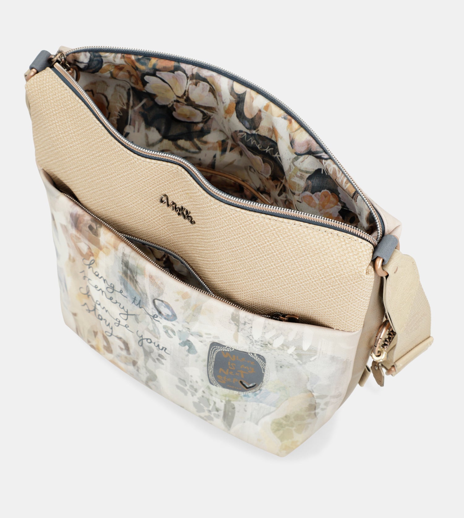 Borsa a tracolla grande Memories con tasca frontale