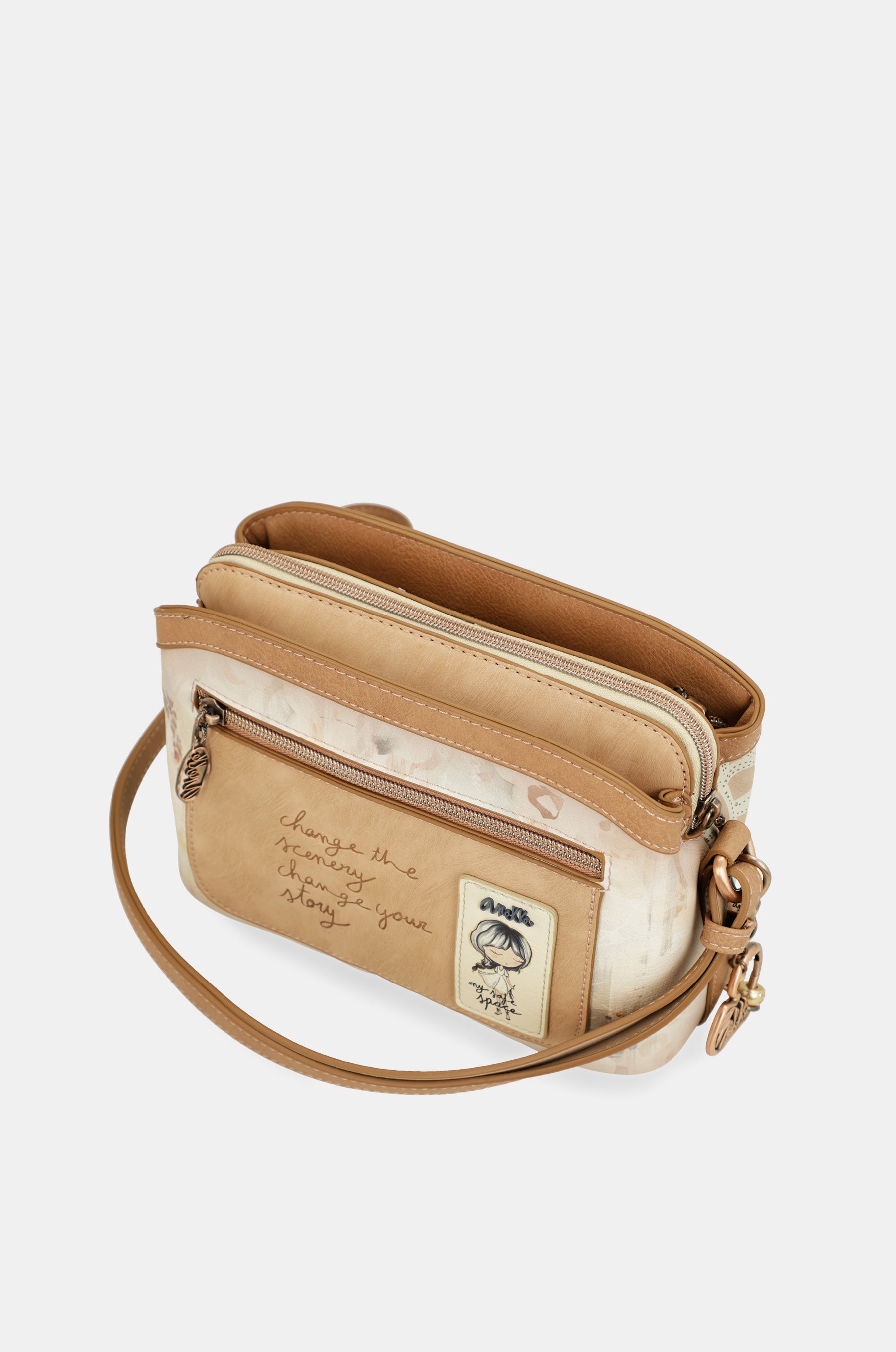 Borsa a tracolla media Memories a 3 scomparti