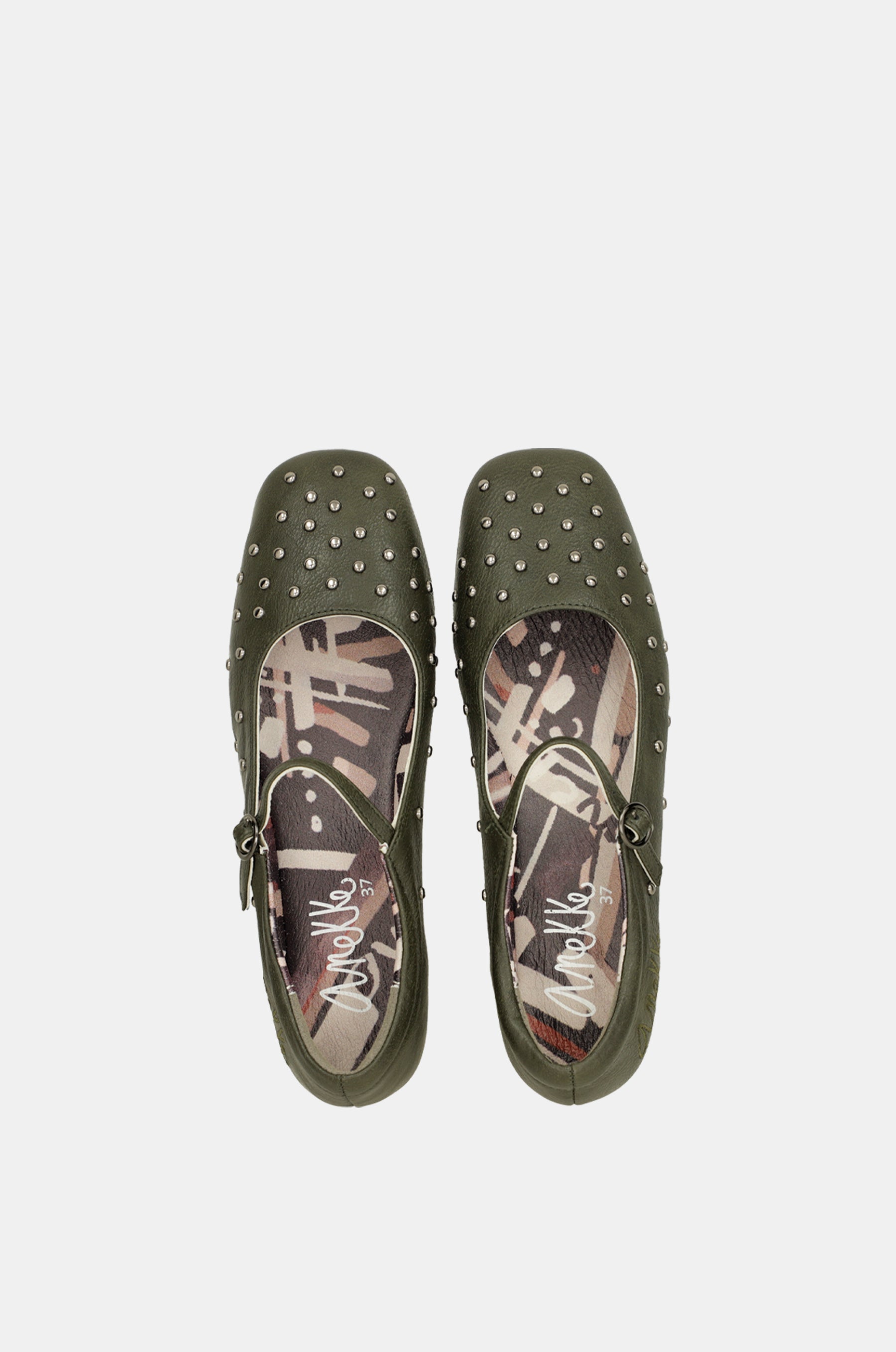 Ballerine ornamenti verde militare