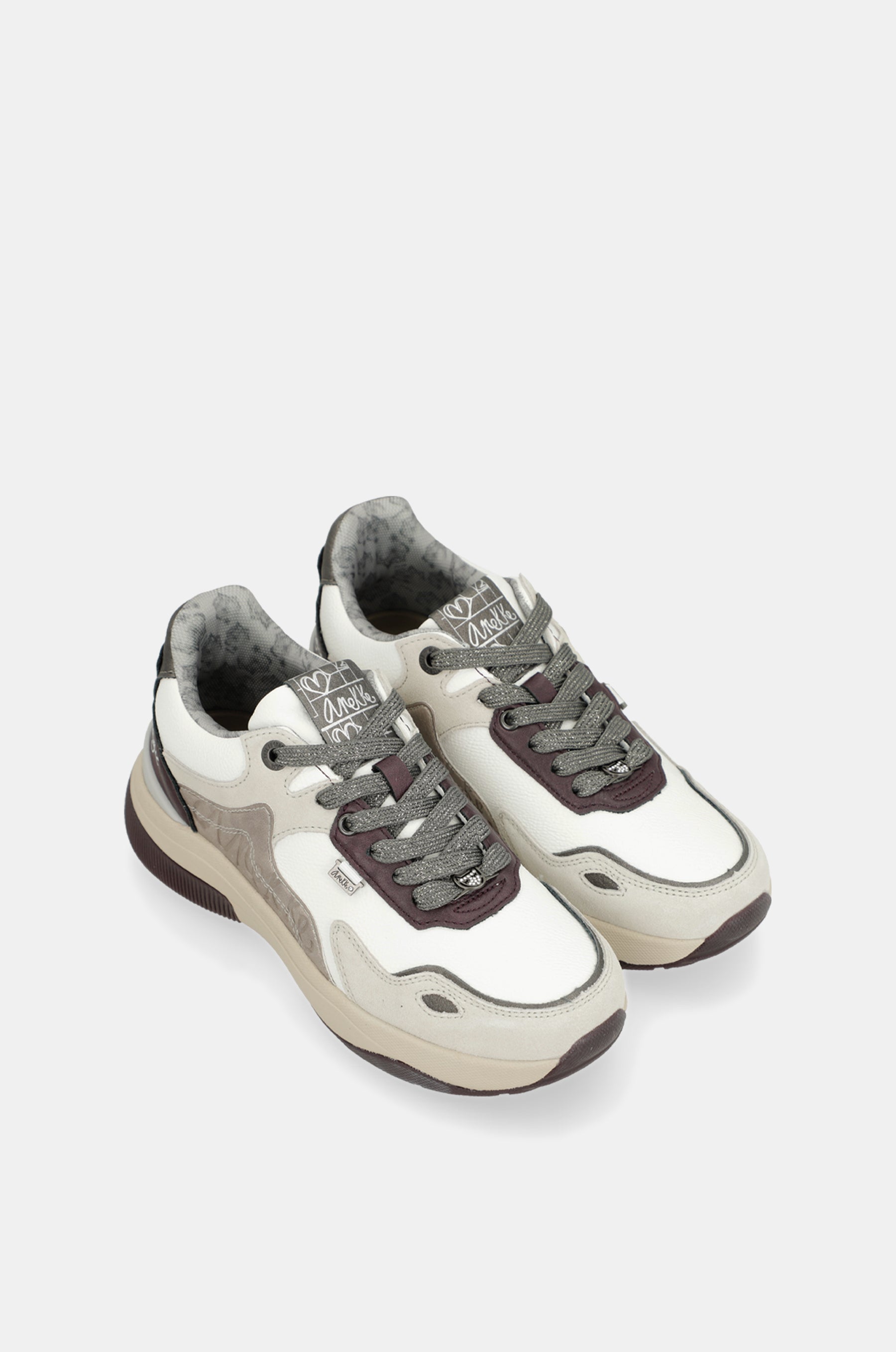 Scarpe sportive bianco e bordeaux