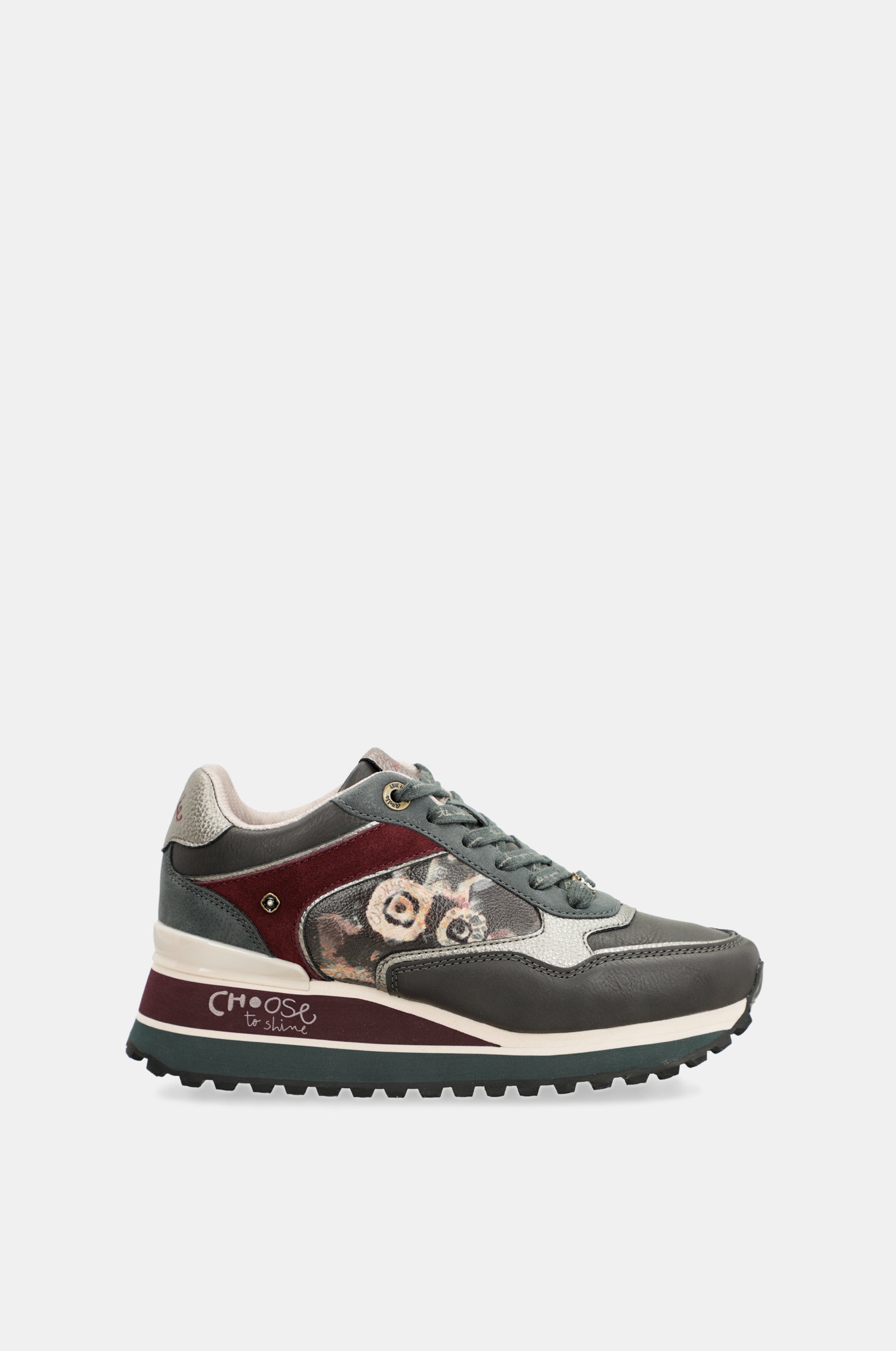 Scarpe sportive piattaforma grigio scuro