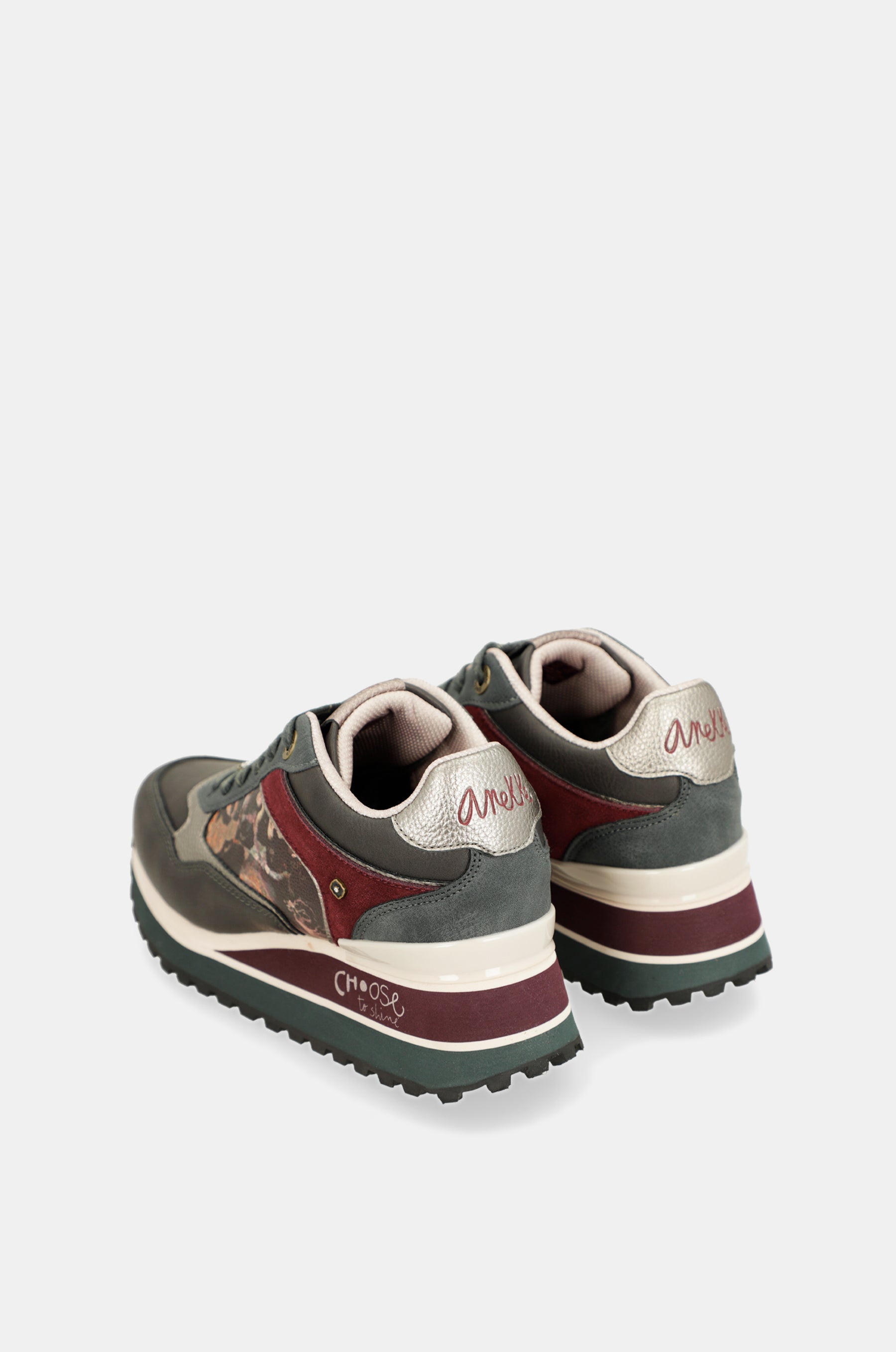 Scarpe sportive piattaforma grigio scuro
