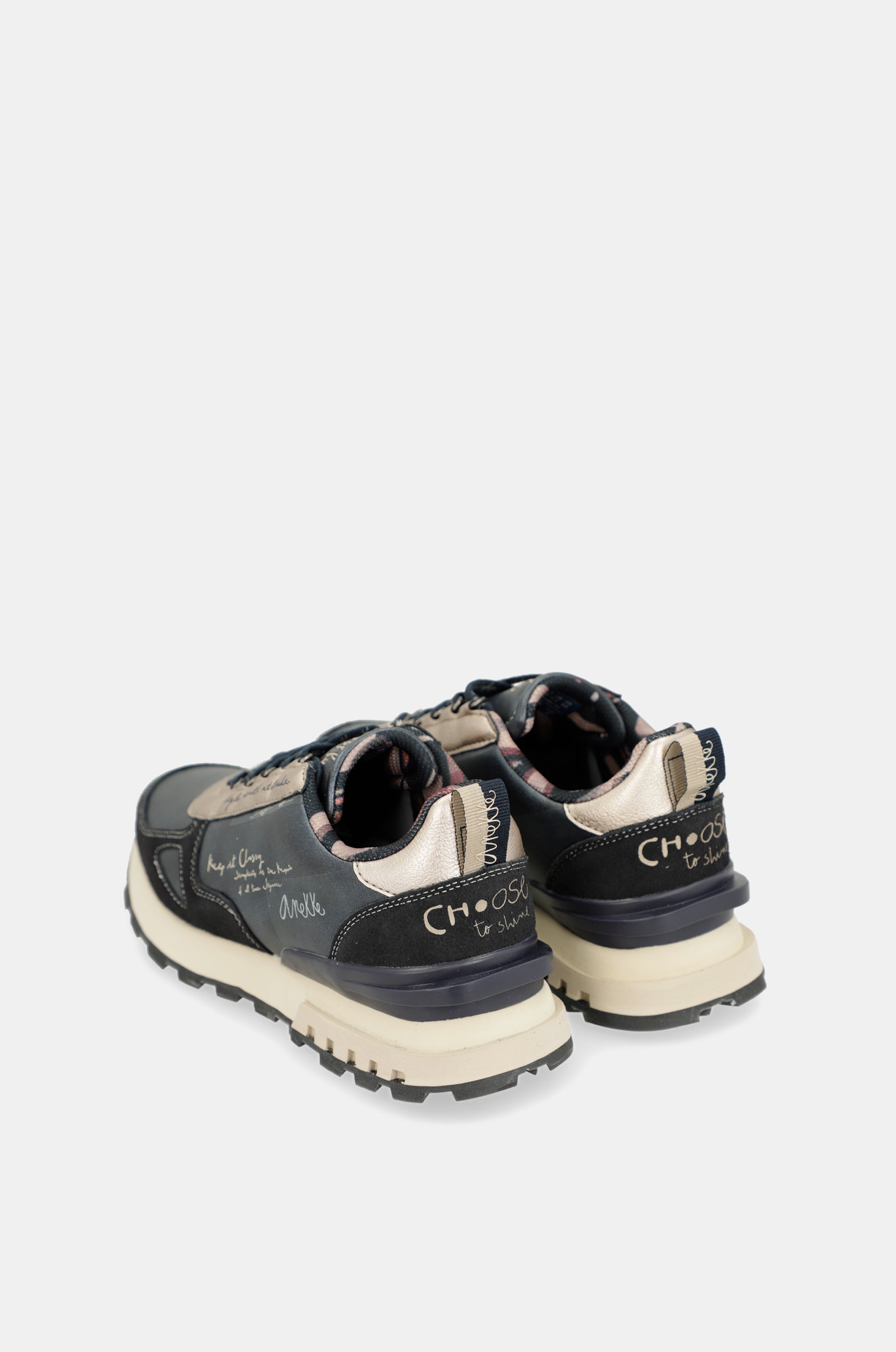 Scarpe sportive blu e beige