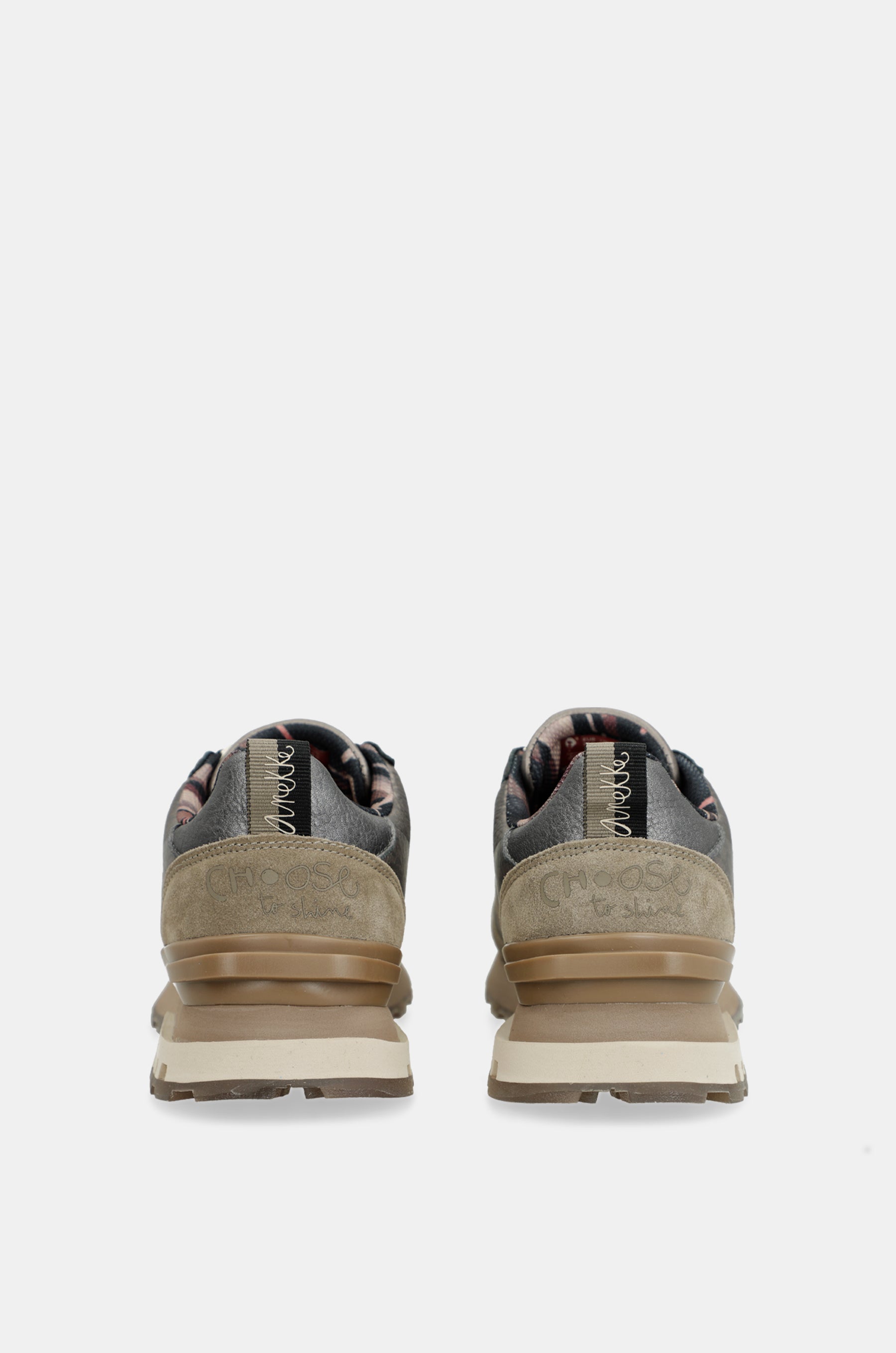Scarpe sportive beige metallico