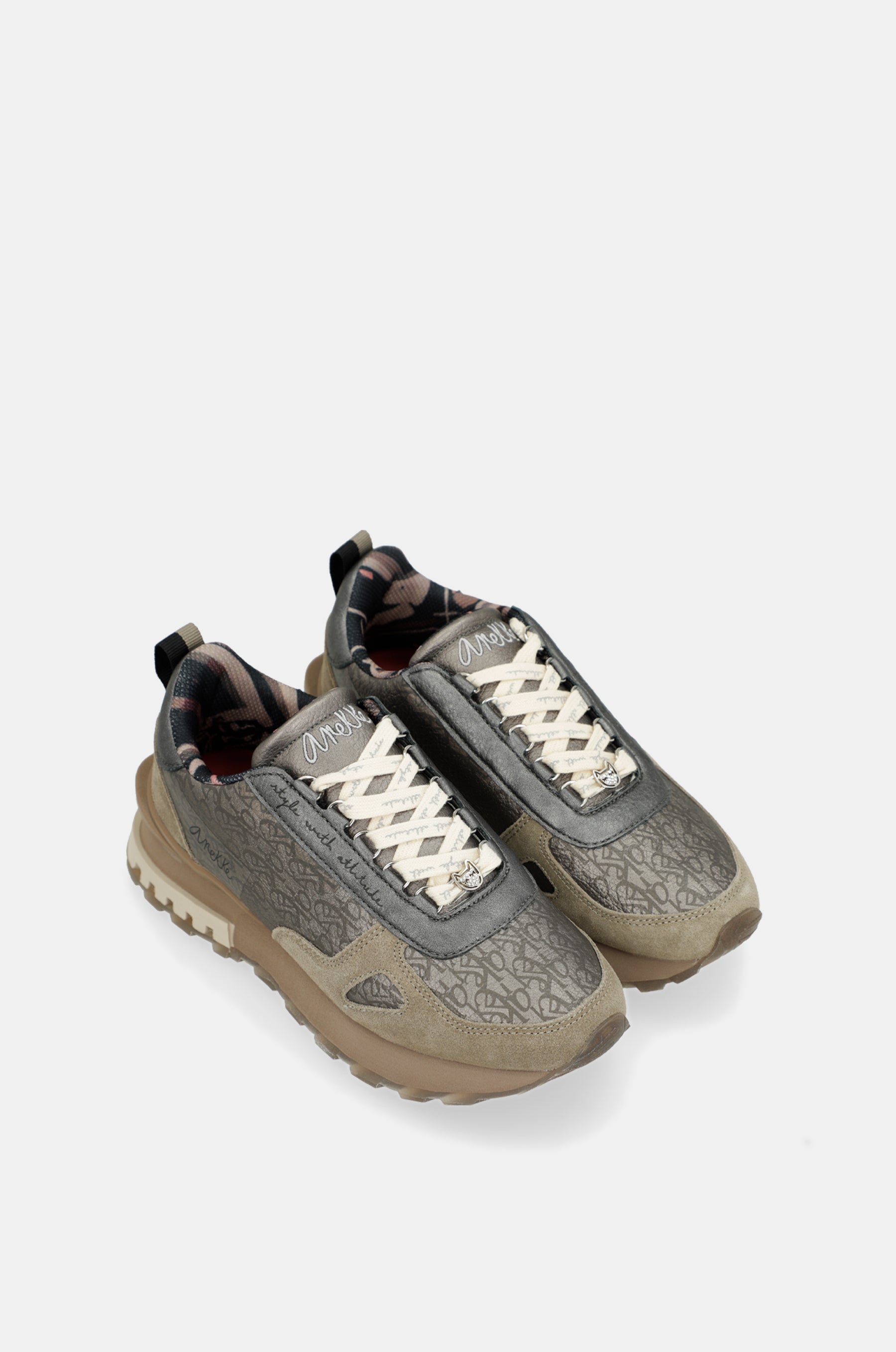 Scarpe sportive beige metallico