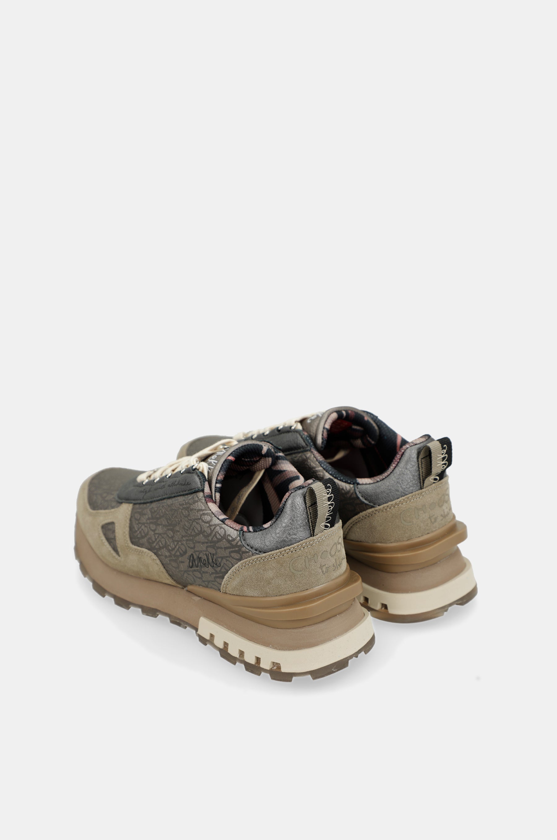 Scarpe sportive beige metallico