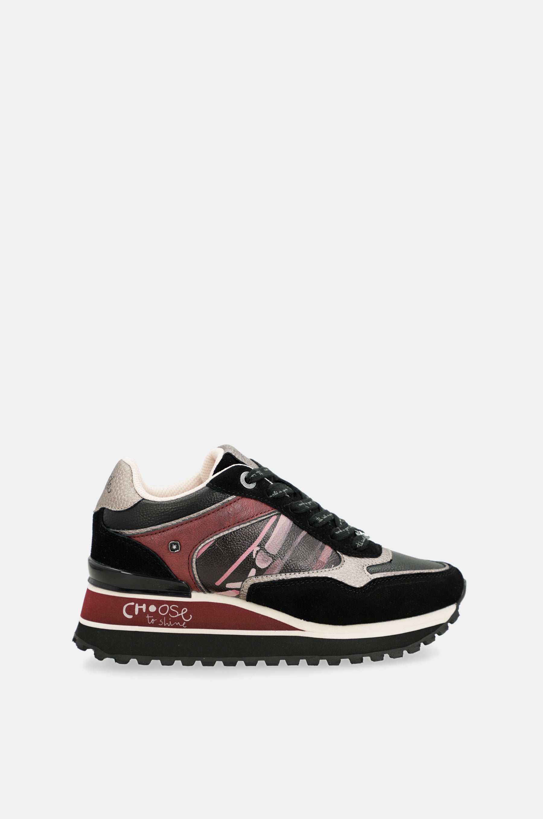 Scarpe sportive piattaforma nero fantasia