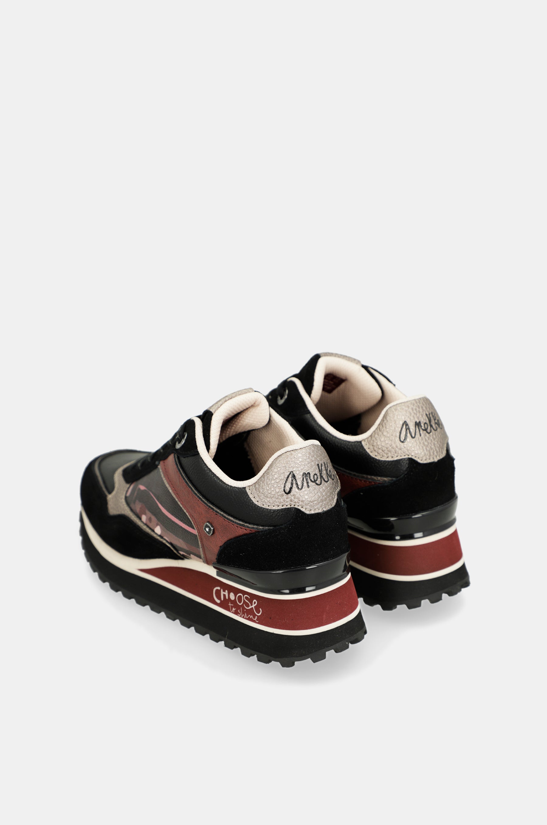 Scarpe sportive piattaforma nero fantasia
