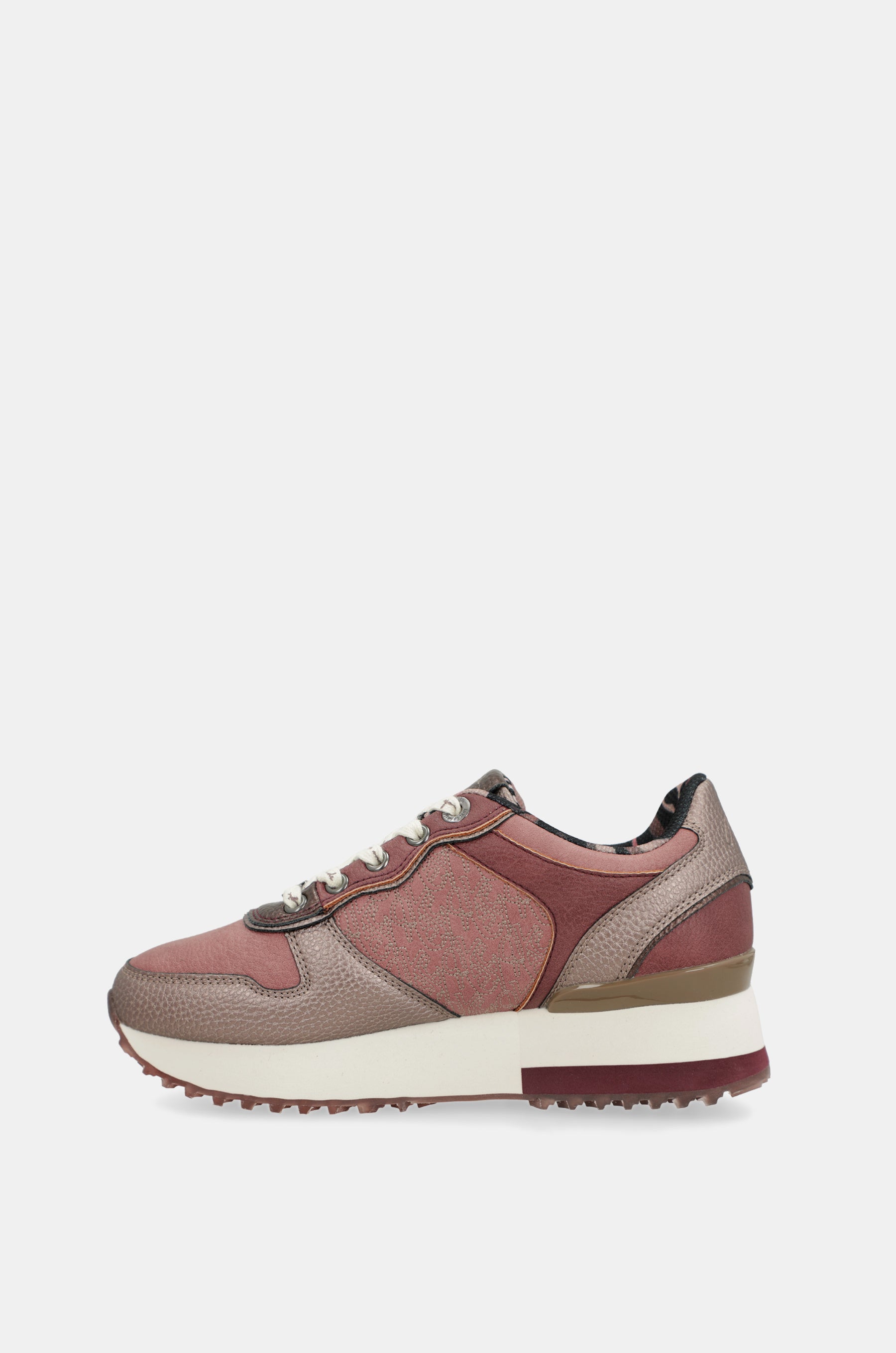 Scarpe sportive piattaforma rosa metallico