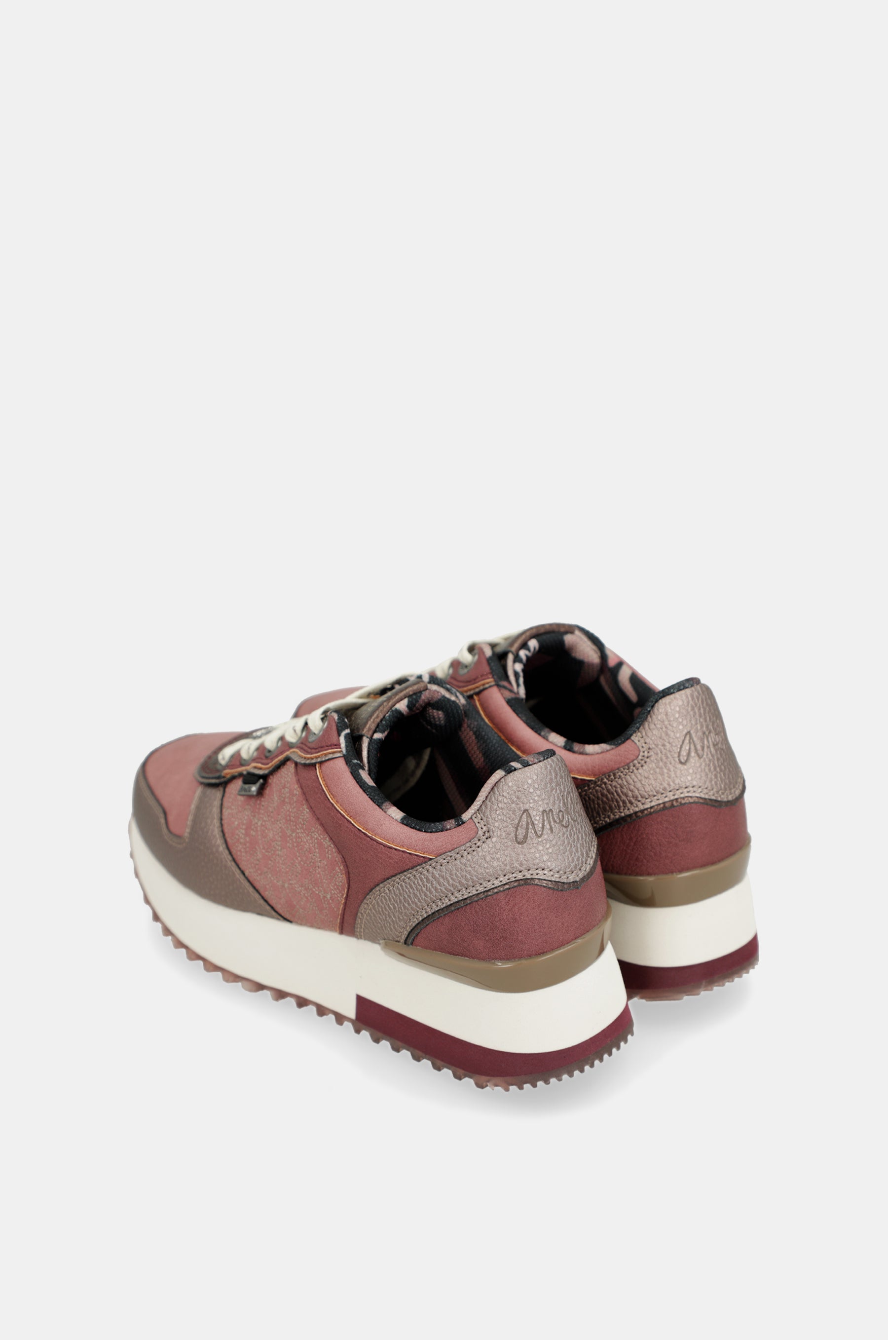 Scarpe sportive piattaforma rosa metallico