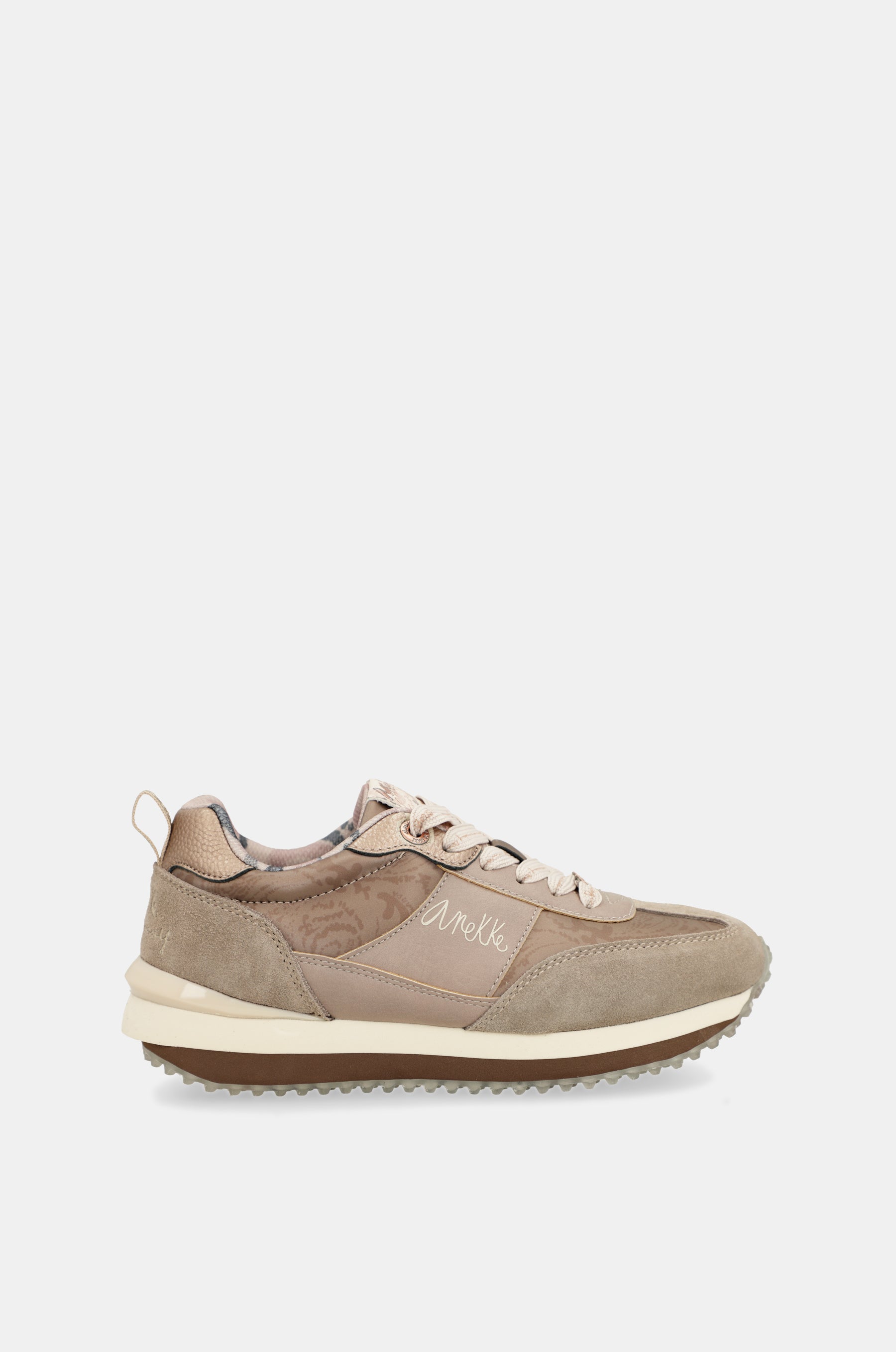 Scarpe sportive beige suola multicolore